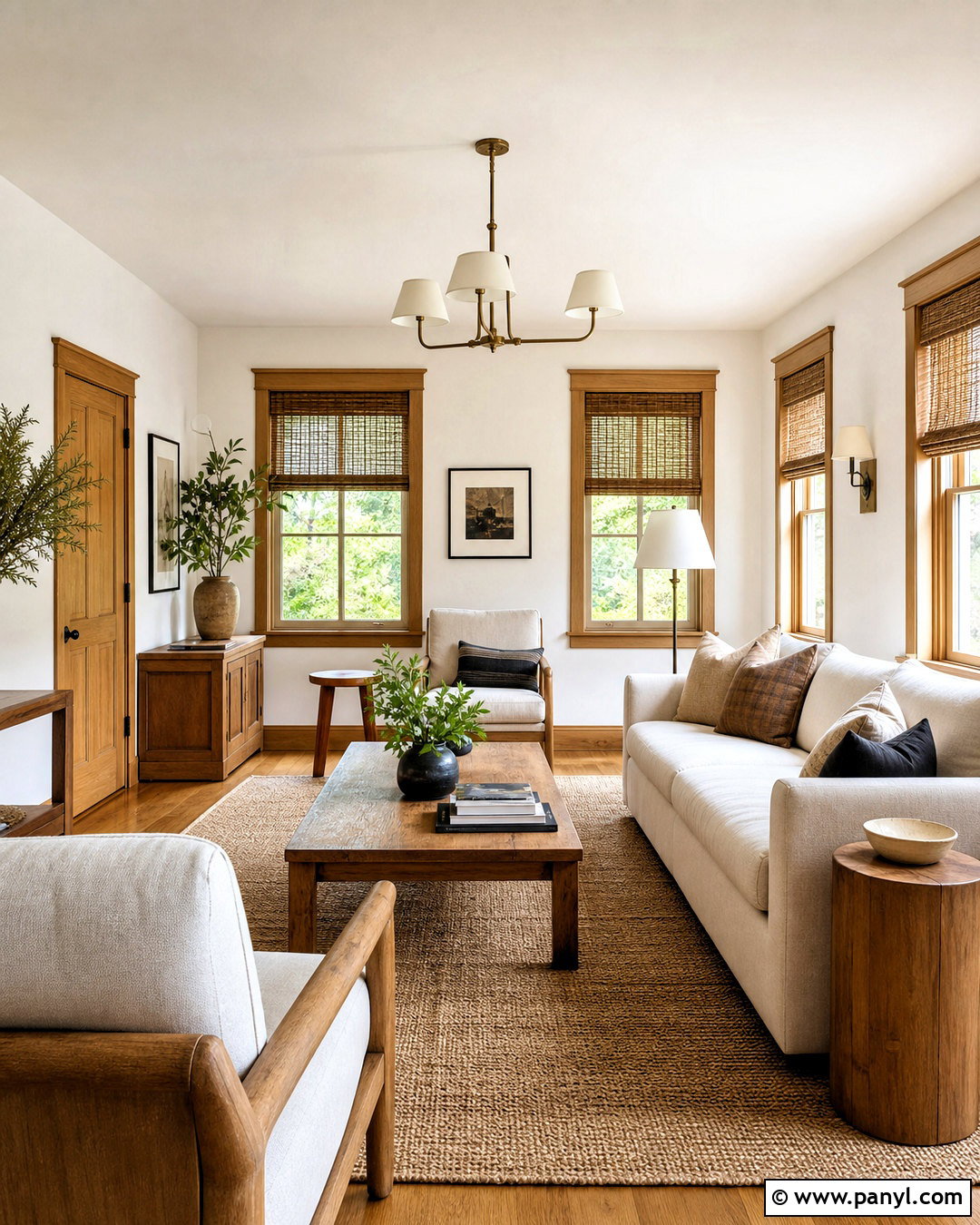 White Walls With Natural Wood Trim - 20 white wall and trim color combinations