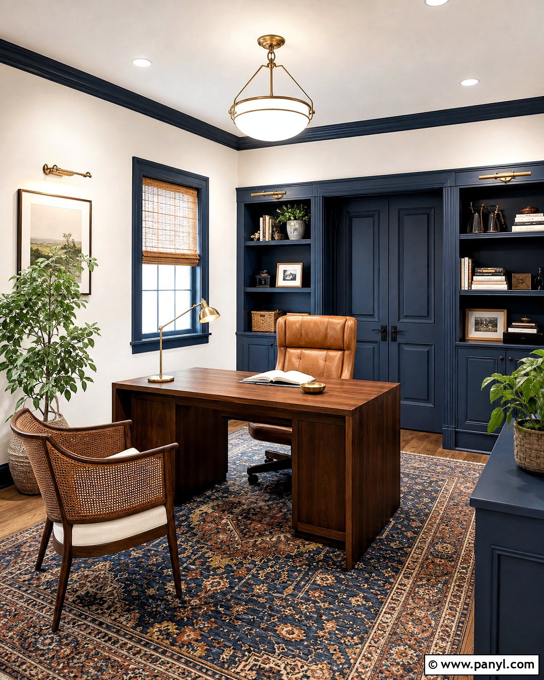 White Walls With Navy Blue Trim - 20 white wall and trim color combinations