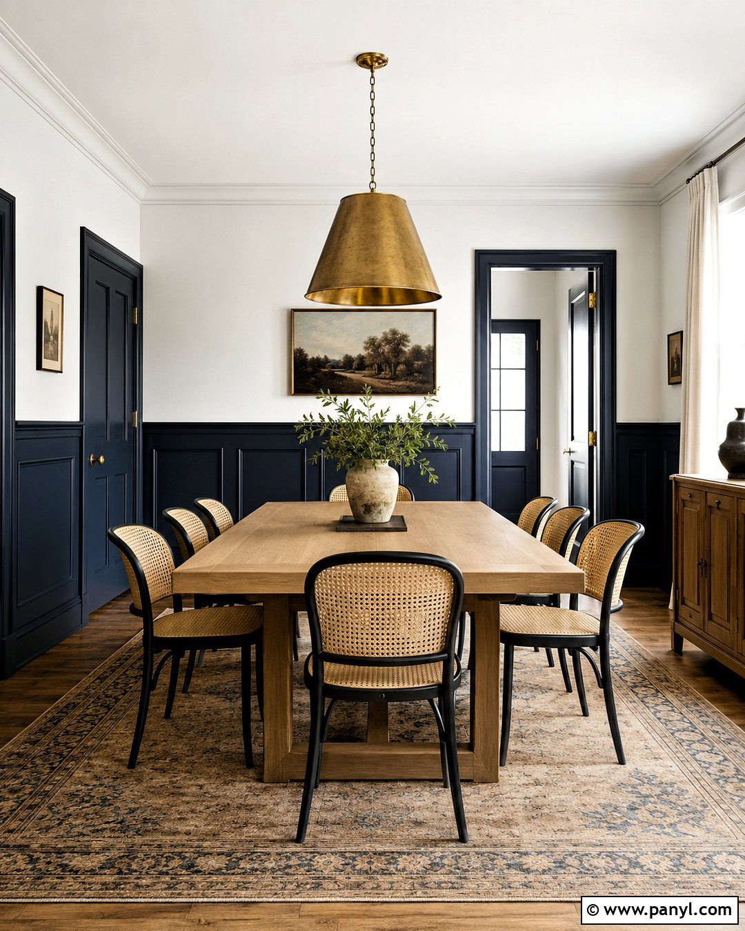 White Walls With Navy Board And Batten - 40 light walls darker trim ideas
