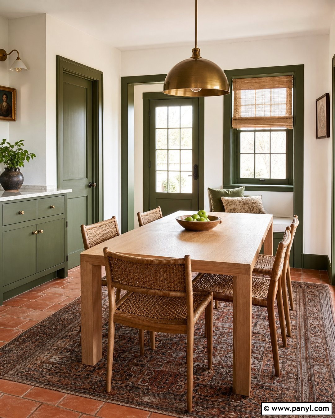 White Walls With Olive Green Trim - 30 white walls darker trim ideas