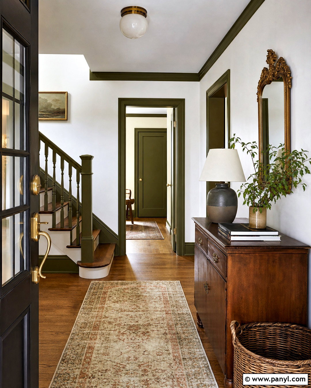 White Walls With Olive Green Trim - 20 white walls contrasting trim ideas