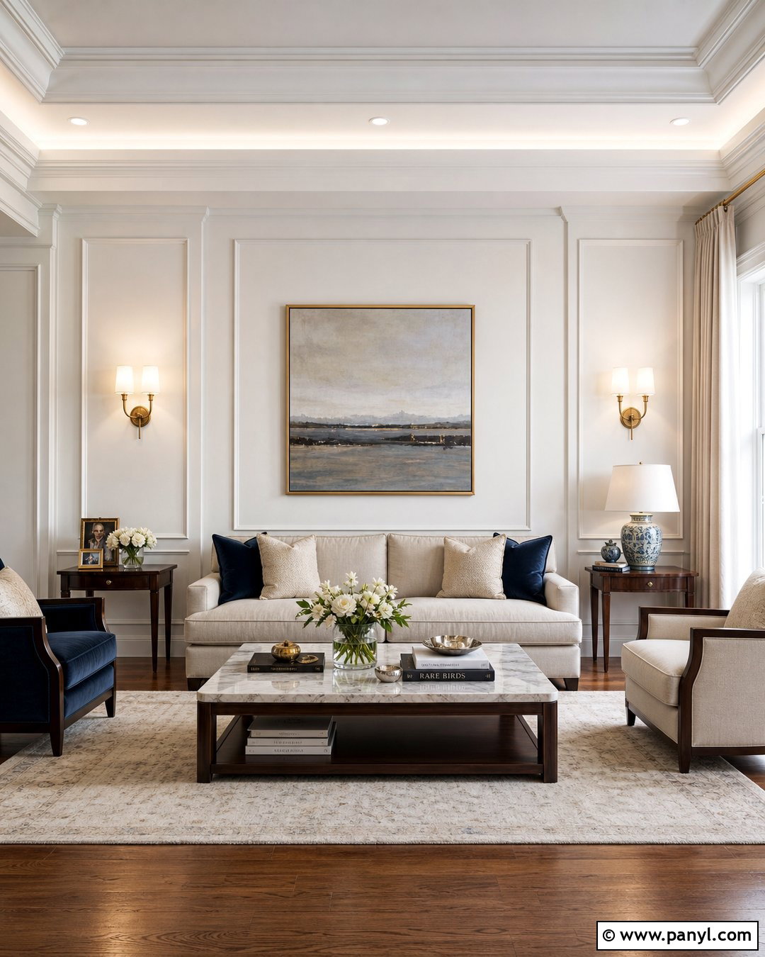 White Walls With Picture Frame Trim - 30 White Walls And Trim Ideas