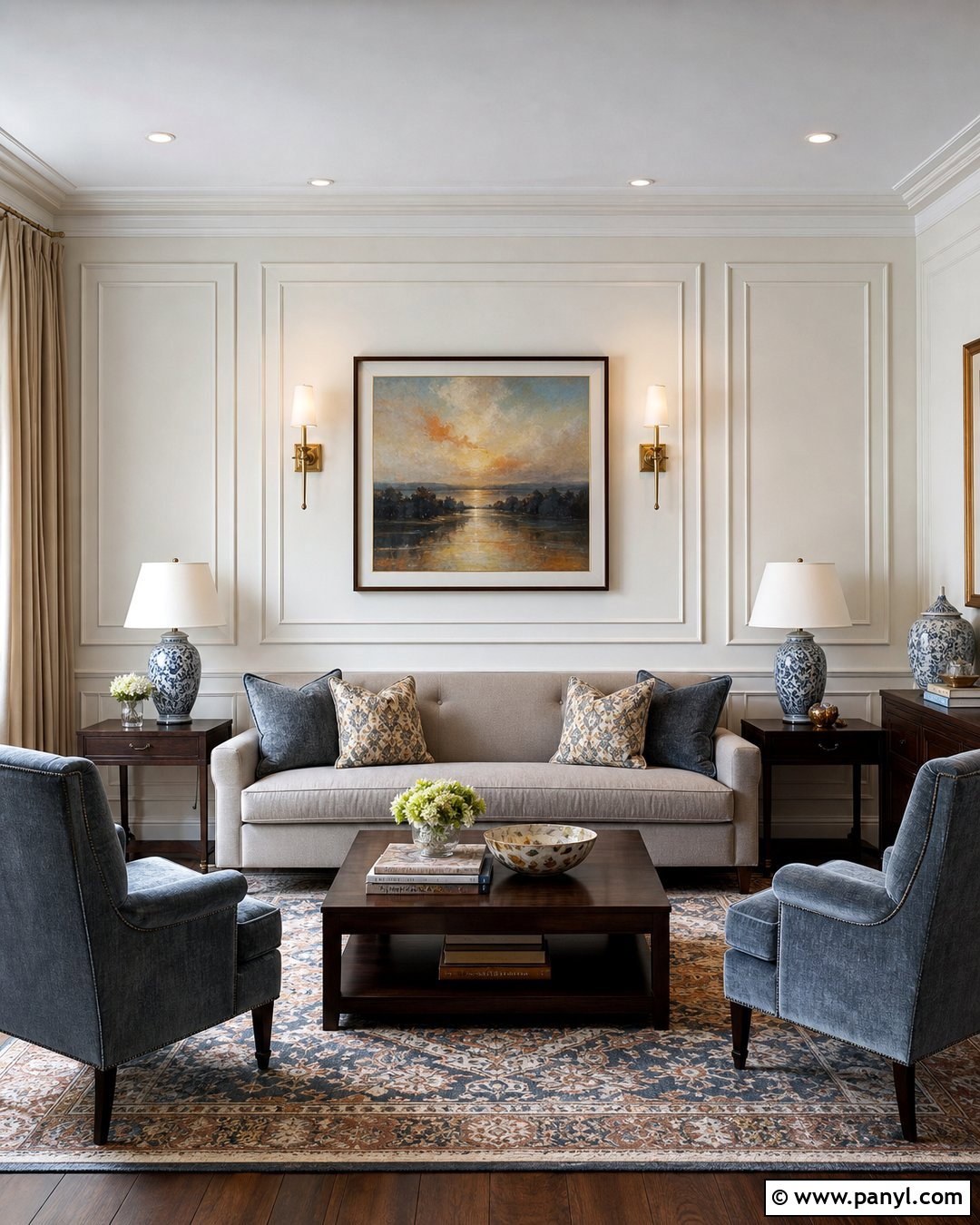 White Walls With Picture Molding - 50 white walls