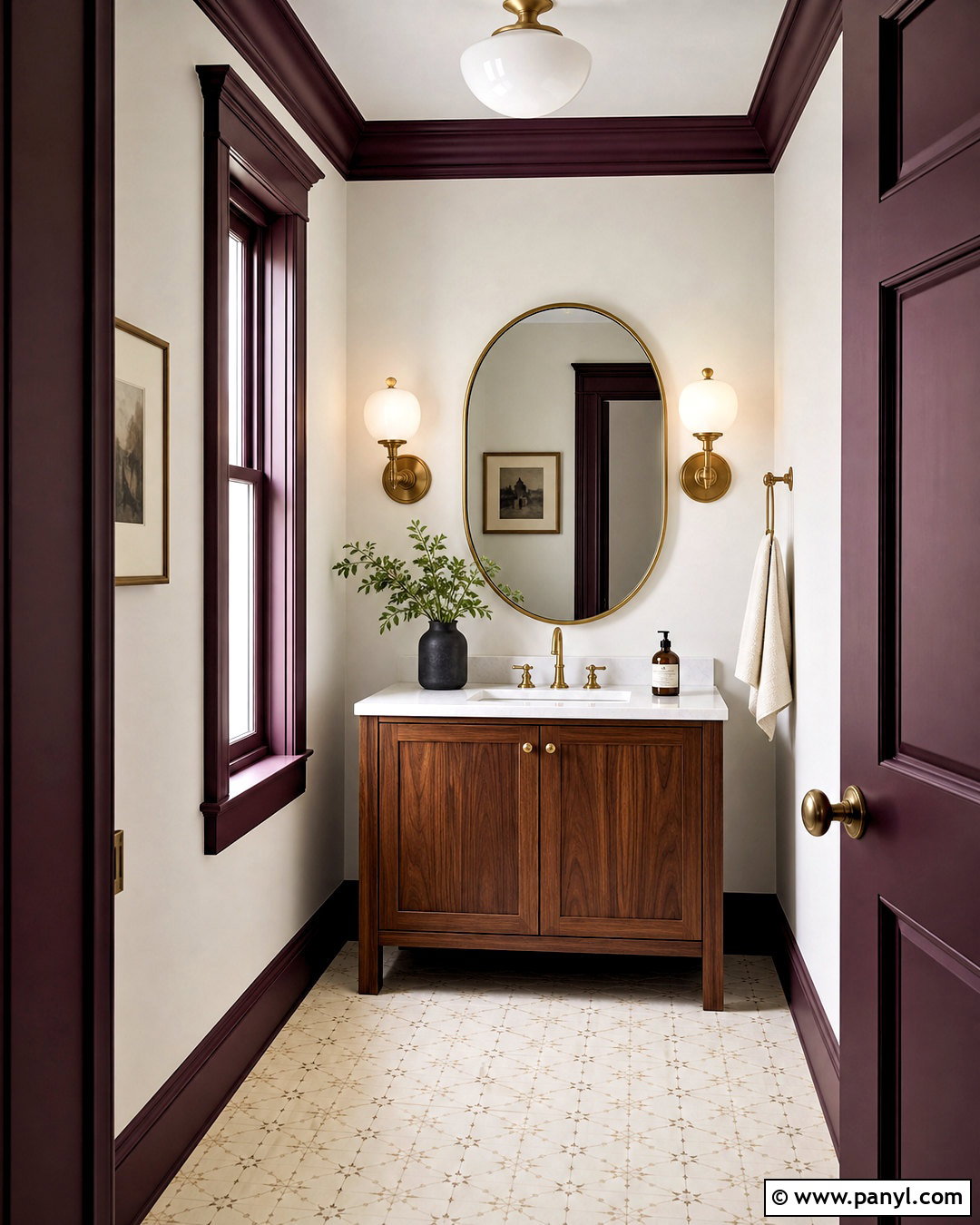 White Walls With Plum Trim - 20 white walls contrasting trim ideas
