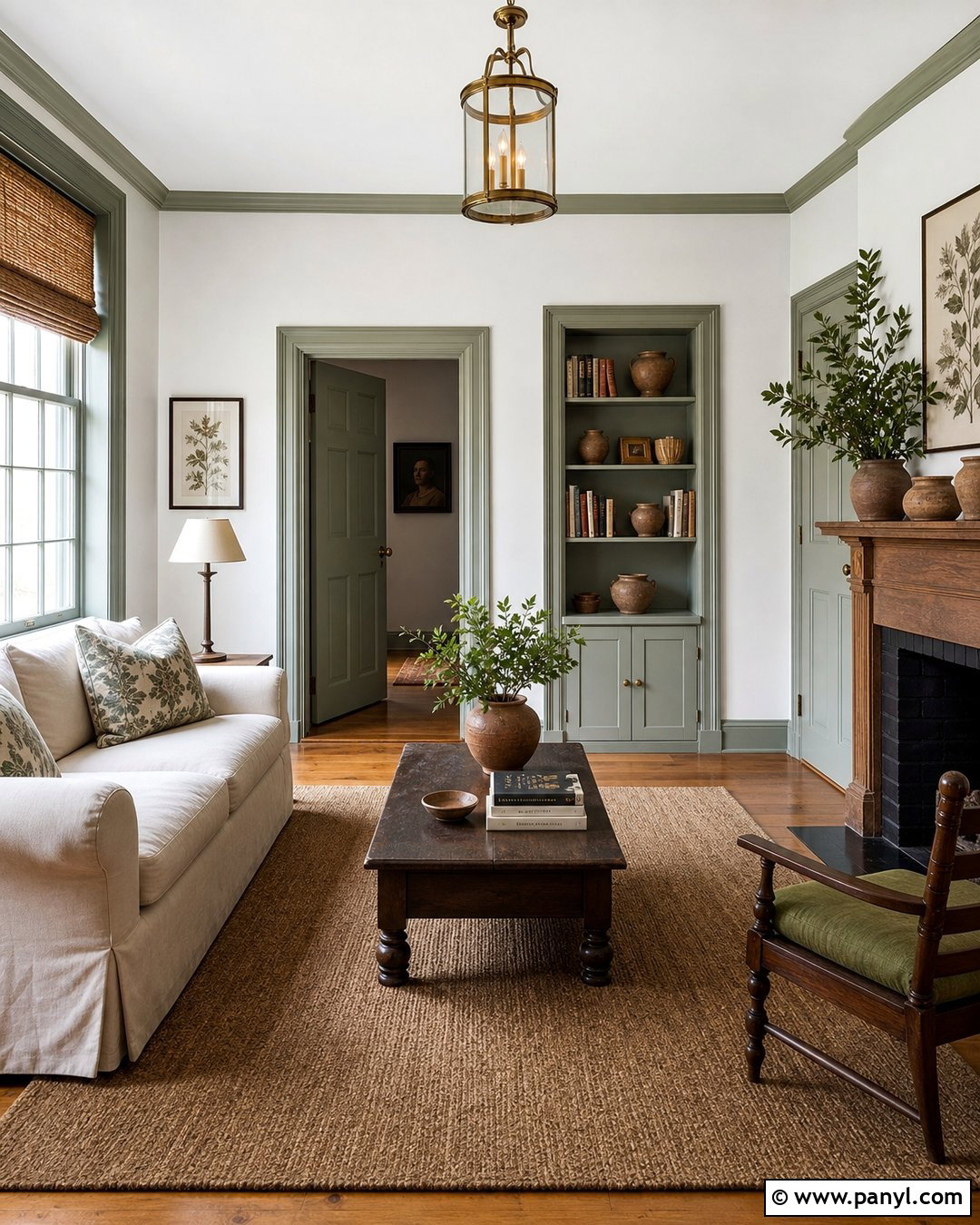 White Walls With Sage Green Trim - 30 White Walls And Trim Ideas