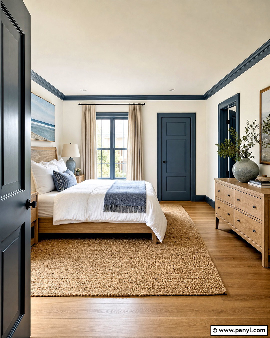 White Walls With Slate Blue Trim - 20 white wall and trim color combinations