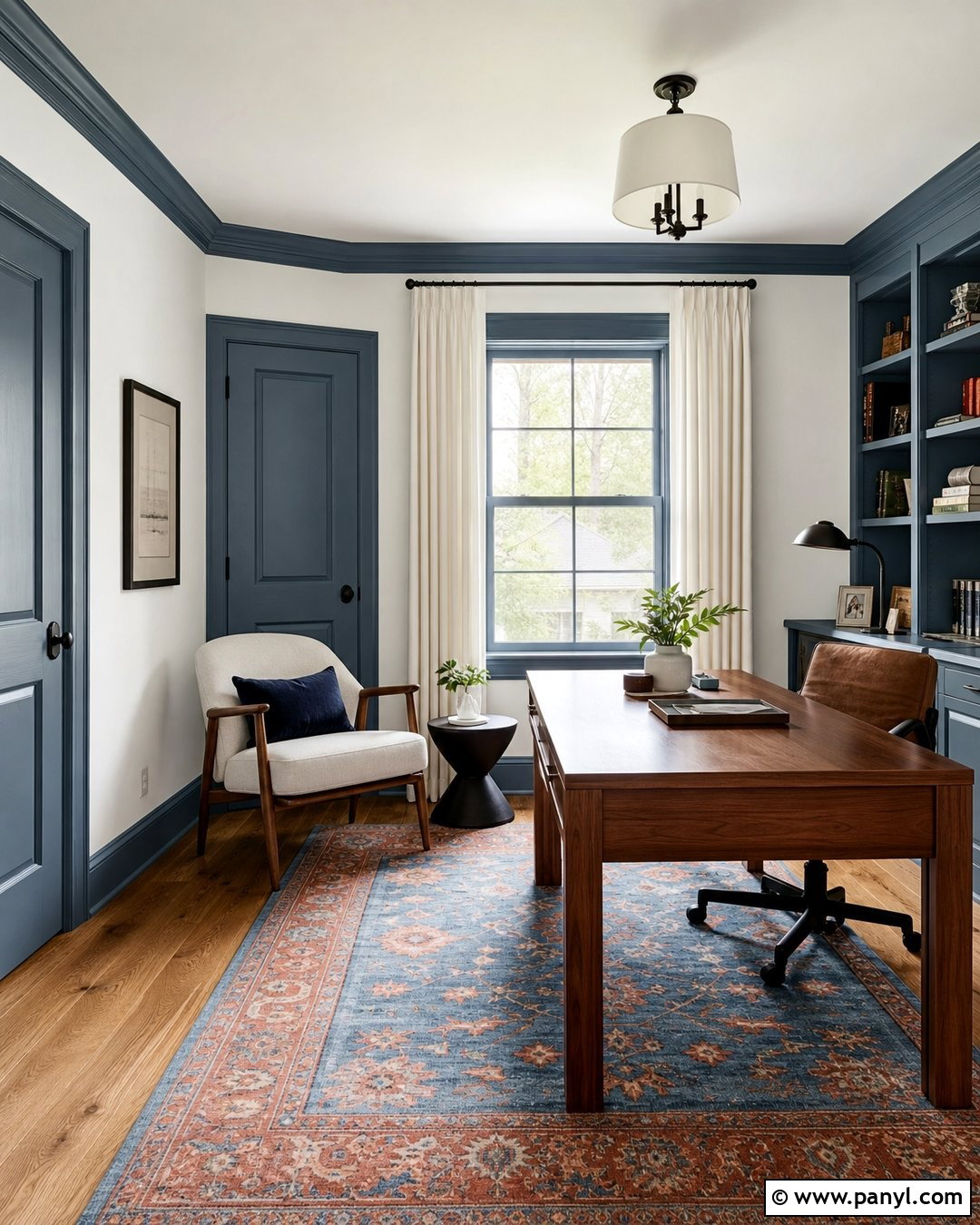White Walls With Slate Blue Trim - 30 White Walls And Trim Ideas