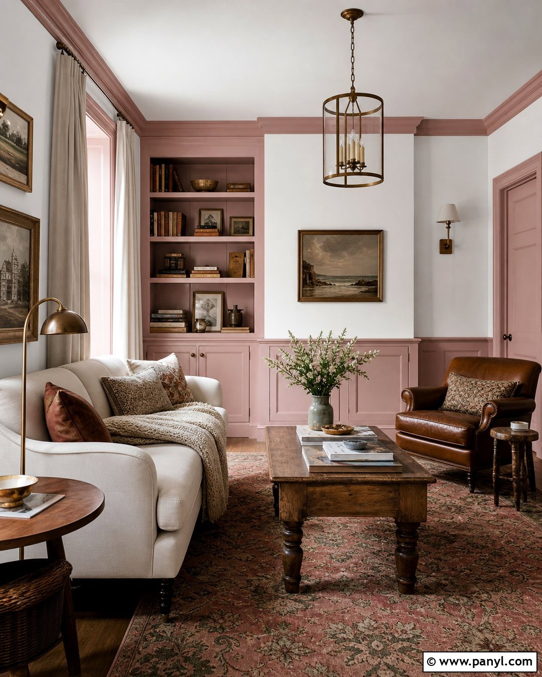 White Walls With Soft Pink Trim - 30 White Walls And Trim Ideas