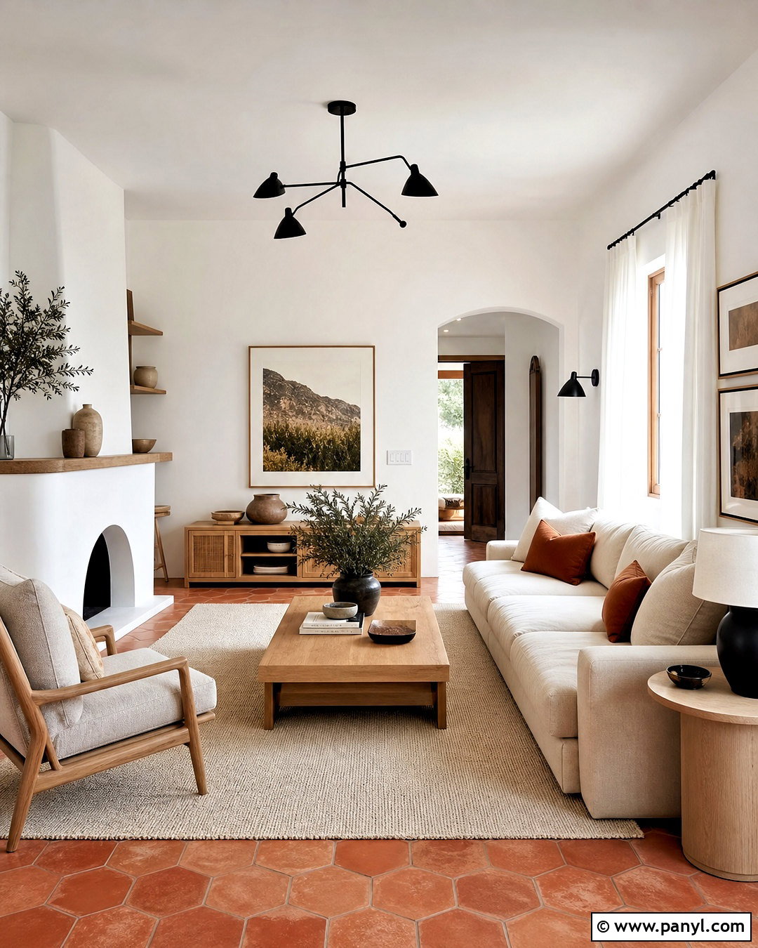 White Walls With Terracotta Tiles - 20 terracotta tiles living room ideas