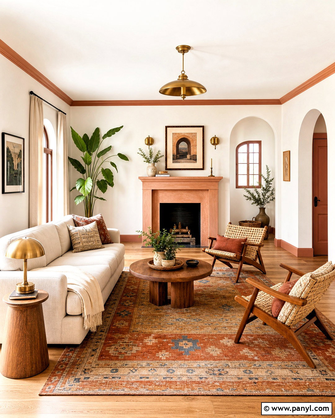 White Walls With Terracotta Trim - 20 white wall and trim color combinations