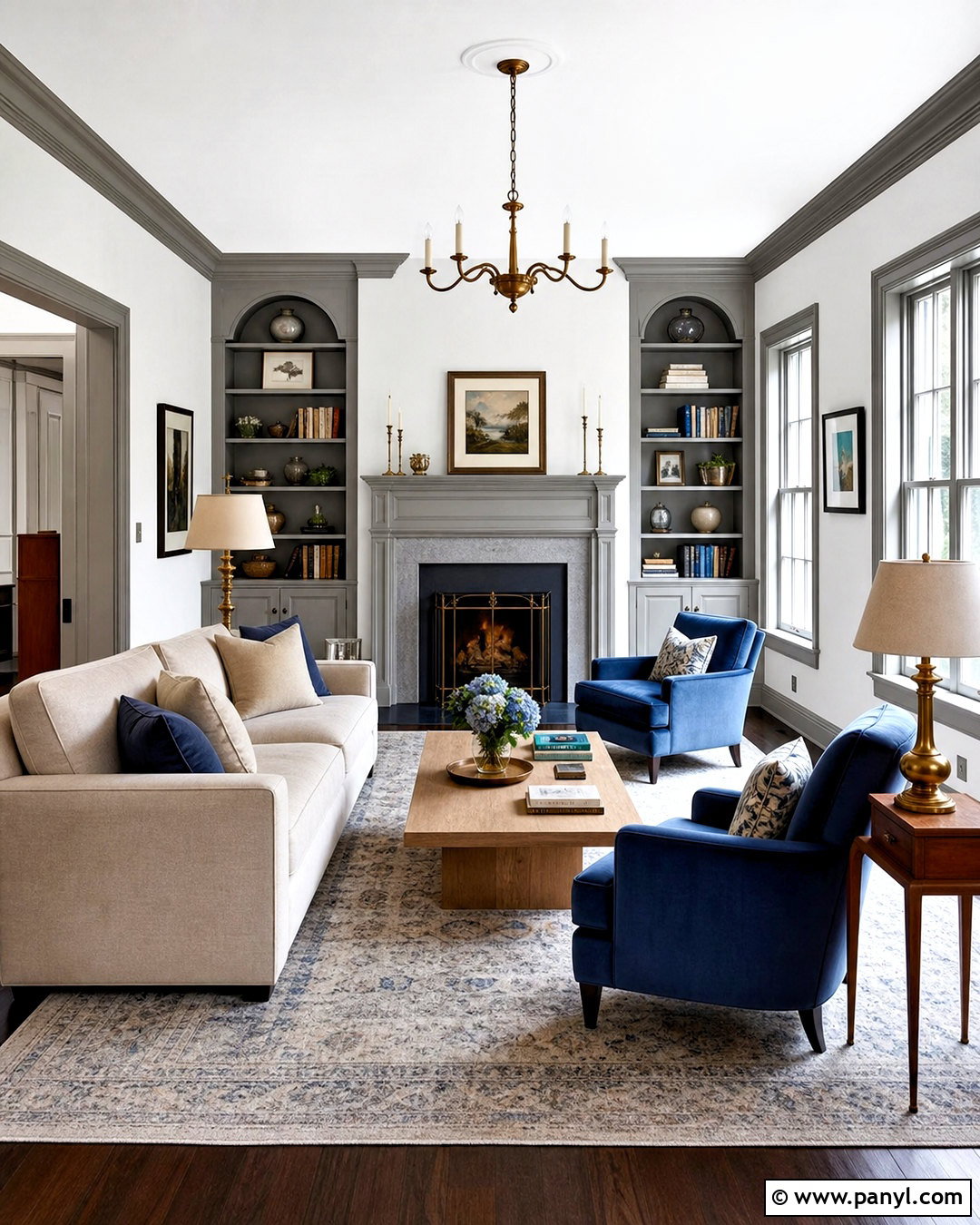 White Walls With Warm Gray Trim - 20 white walls contrasting trim ideas