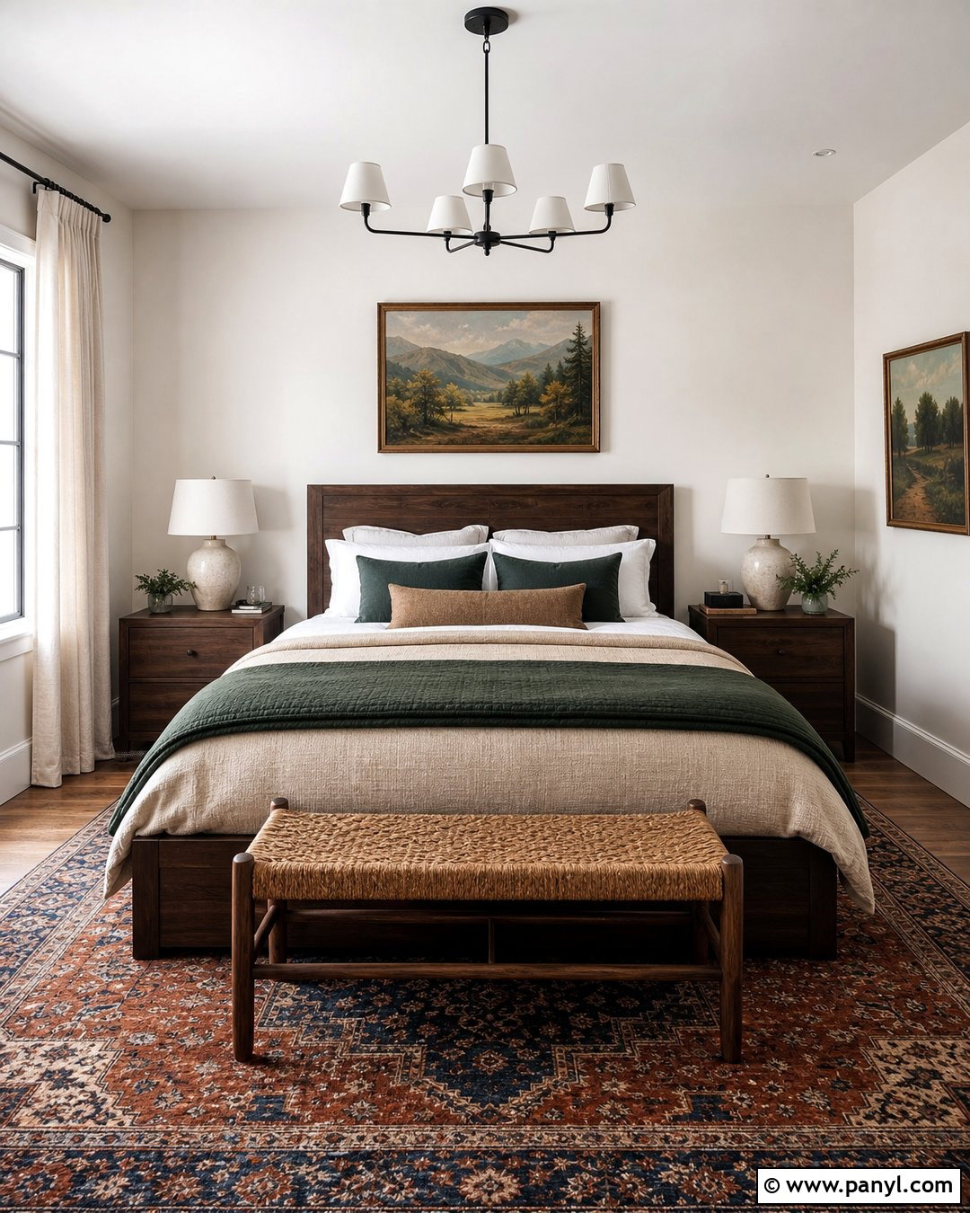 White Walls With a Dark Wood Bed - 50 white walls