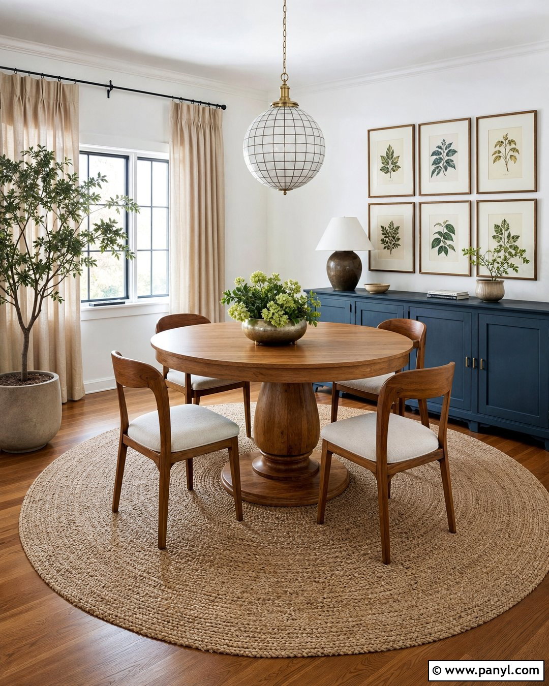 White Walls With a Round Dining Table - 50 white walls