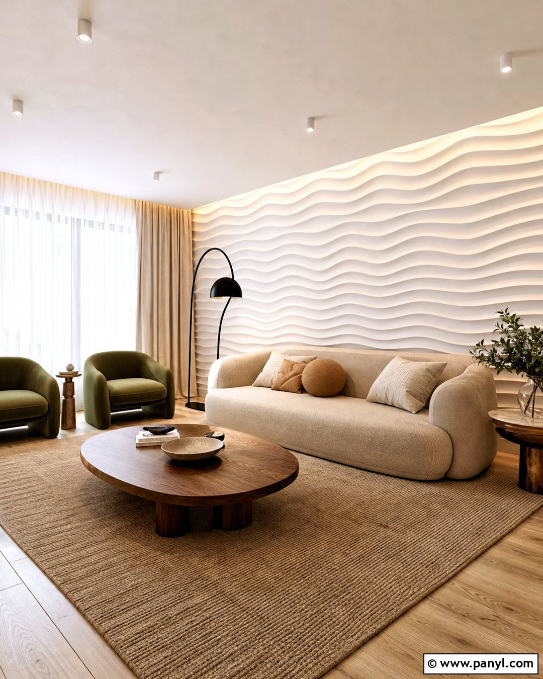White Wave 3D Wall Texture - 20 3d wall texture ideas