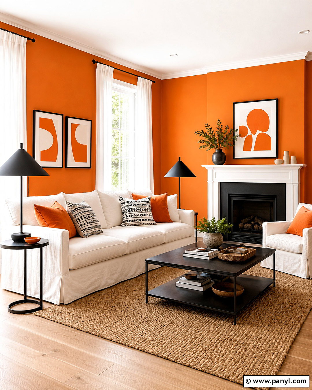 White With Orange Walls - 20 What Colors Go With Orange Walls