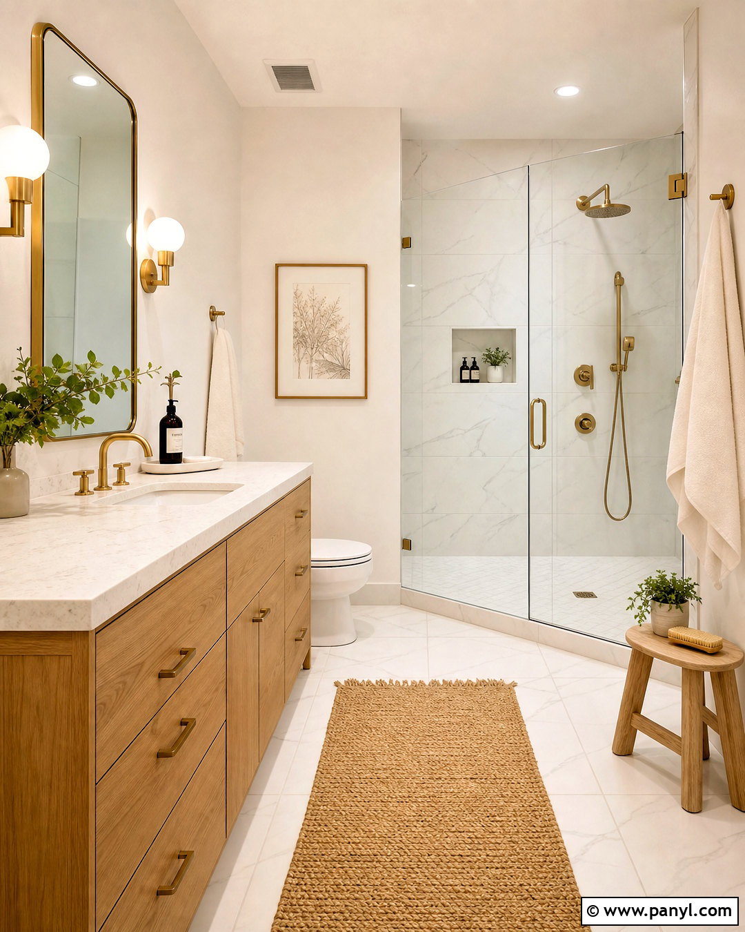 White and Gold Bathroom - 20 white and gold interior design ideas