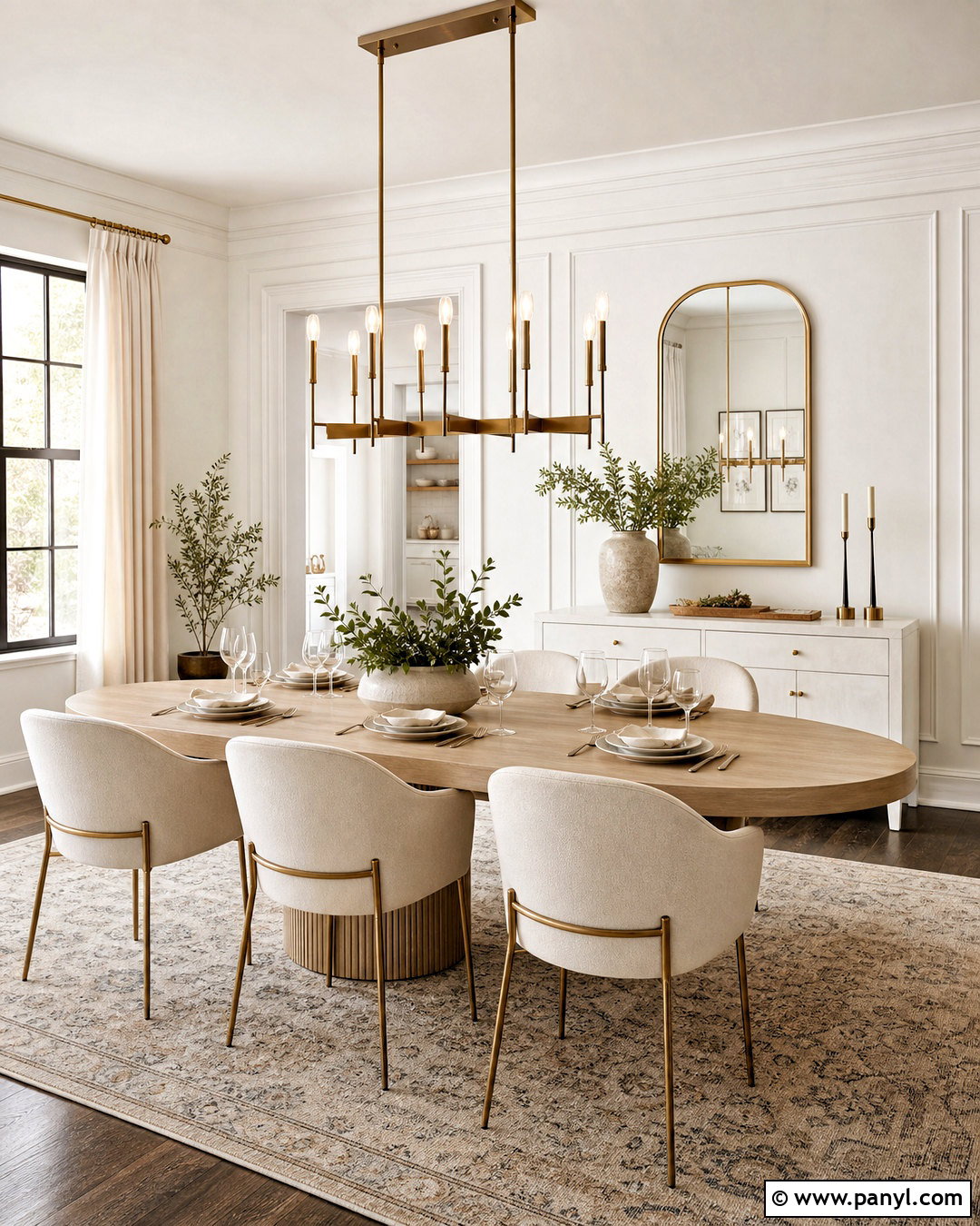 White and Gold Dining Room - 20 white and gold interior design ideas