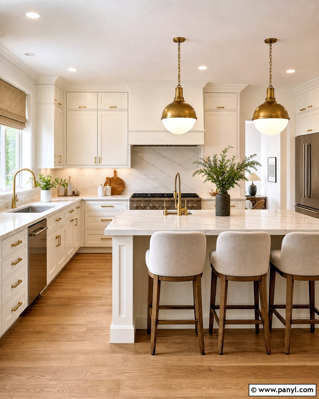 White and Gold Kitchen - 20 white and gold interior design ideas