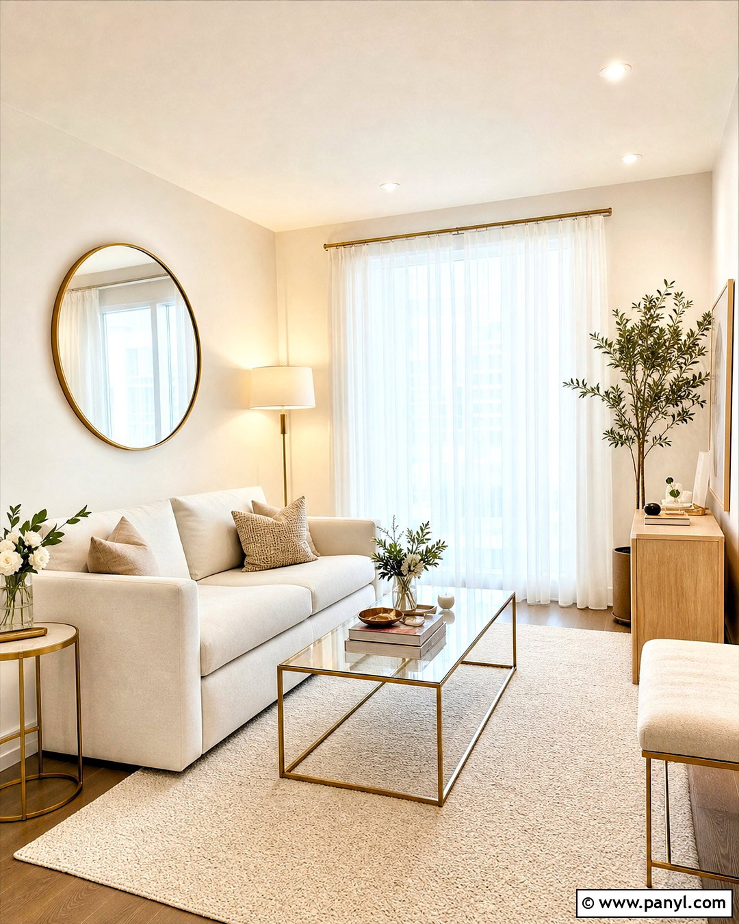 White and Gold Small Living Room - 20 white and gold interior design ideas