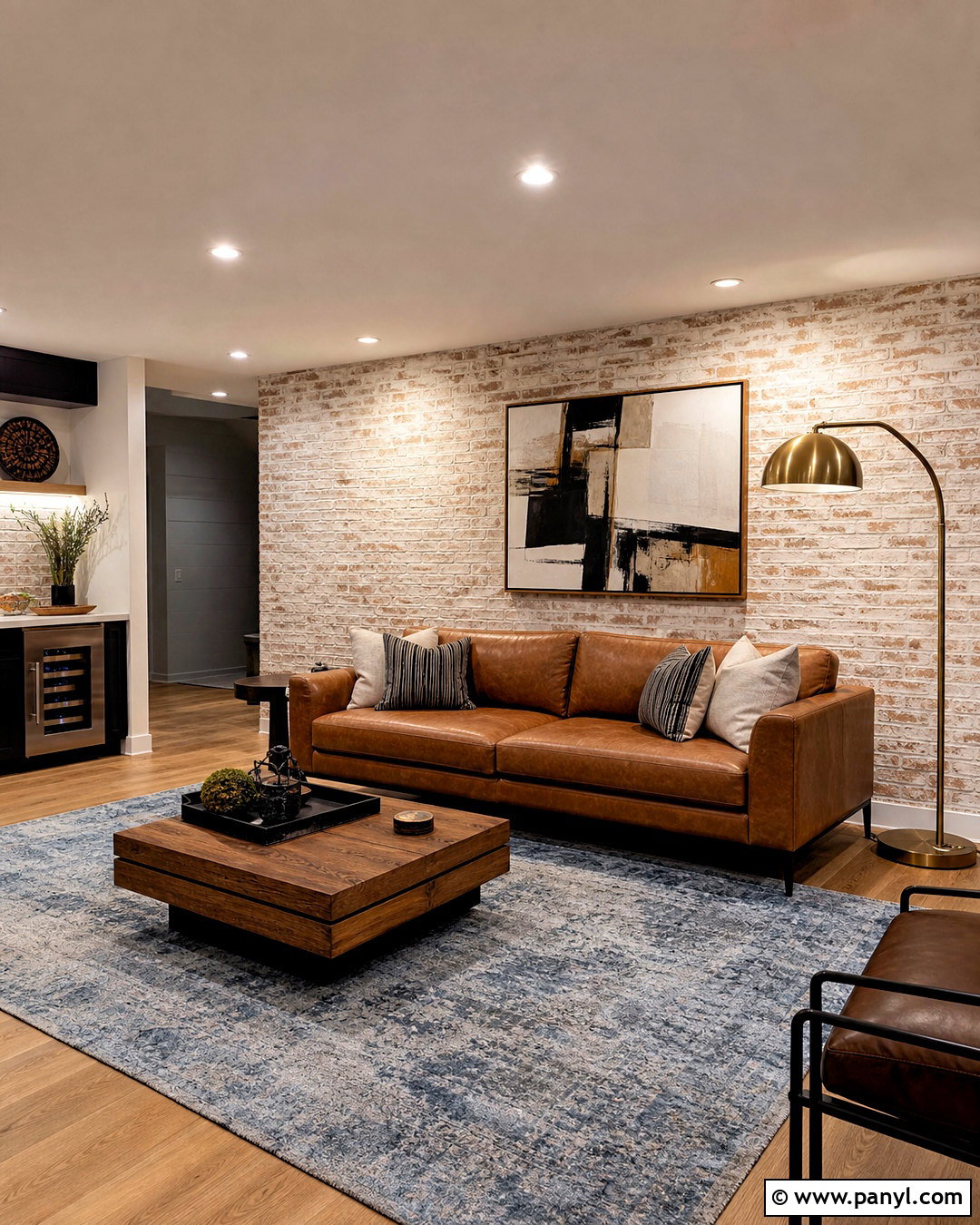 Whitewashed Brick Basement Accent Wall - 20 basement accent wall ideas