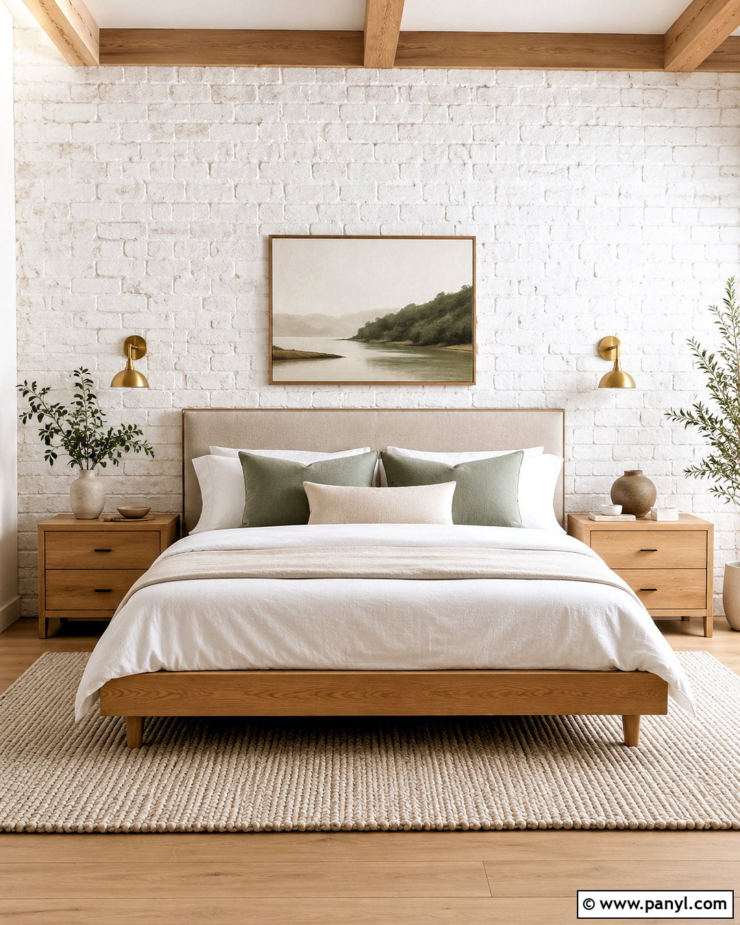 Whitewashed Brick Bedroom Wall - 20 brick wall examples