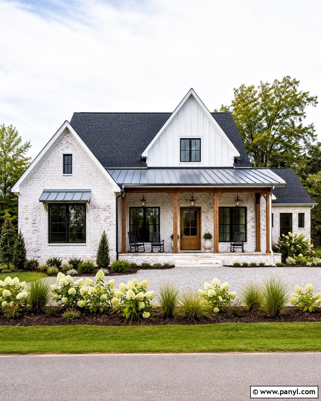 Whitewashed Brick Farmhouse - 20 painted brick house exterior before and after ideas