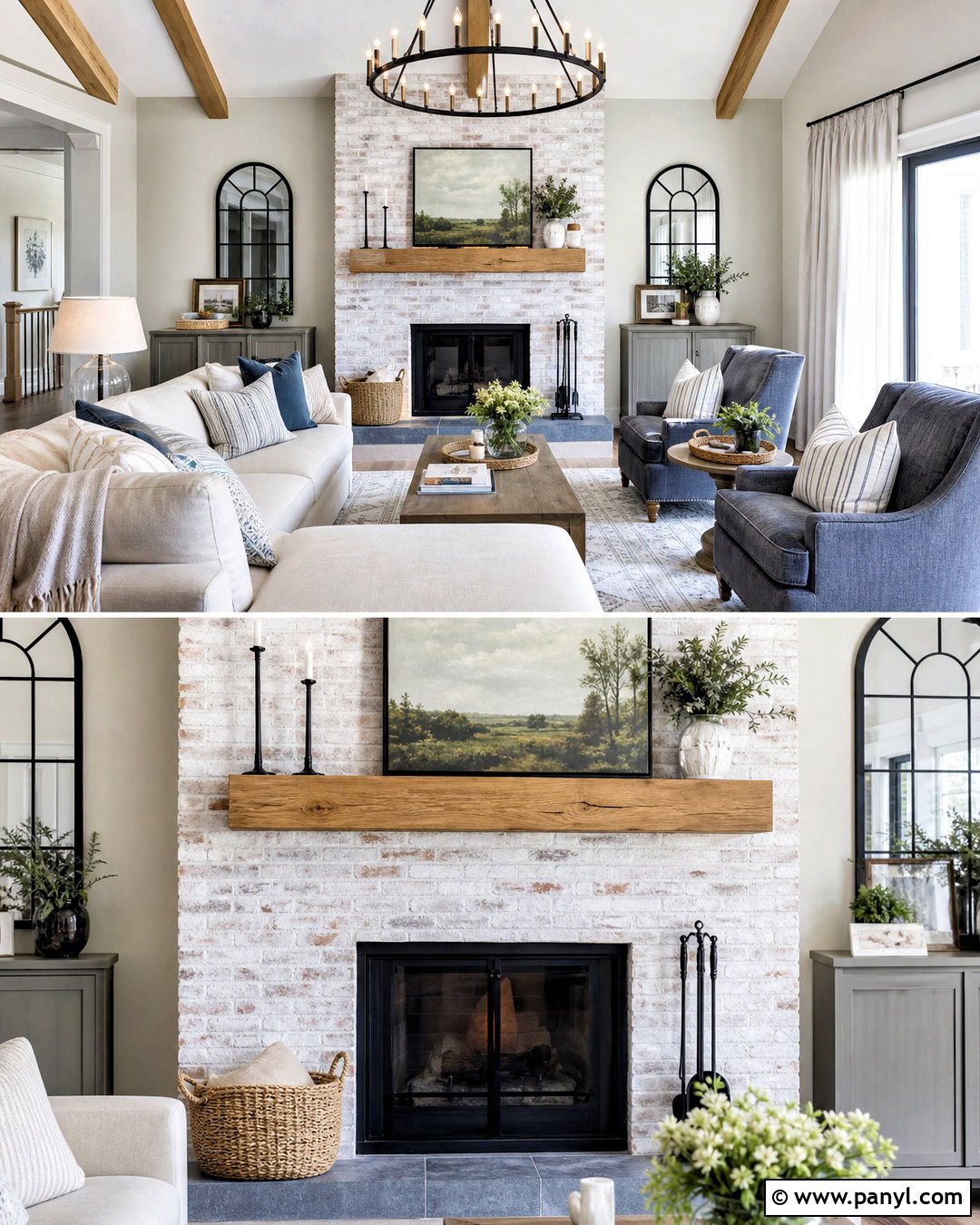 Whitewashed Brick Fireplace - 20 fireplace color ideas