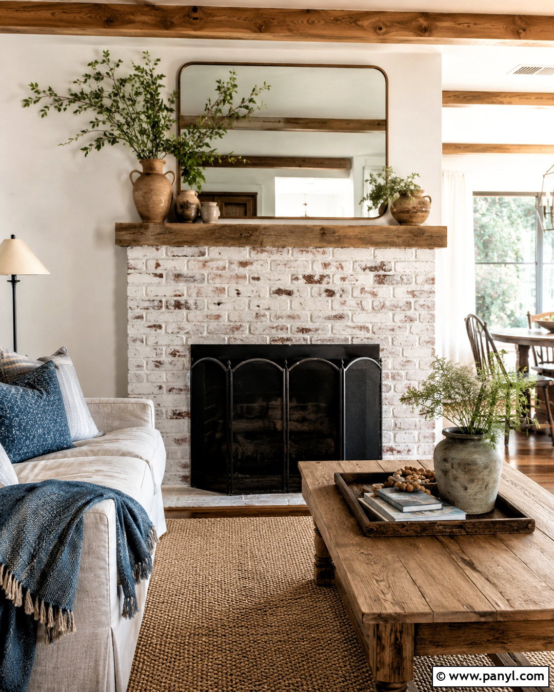 Whitewashed Brick Fireplace - 20 painted brick fireplace makeover ideas