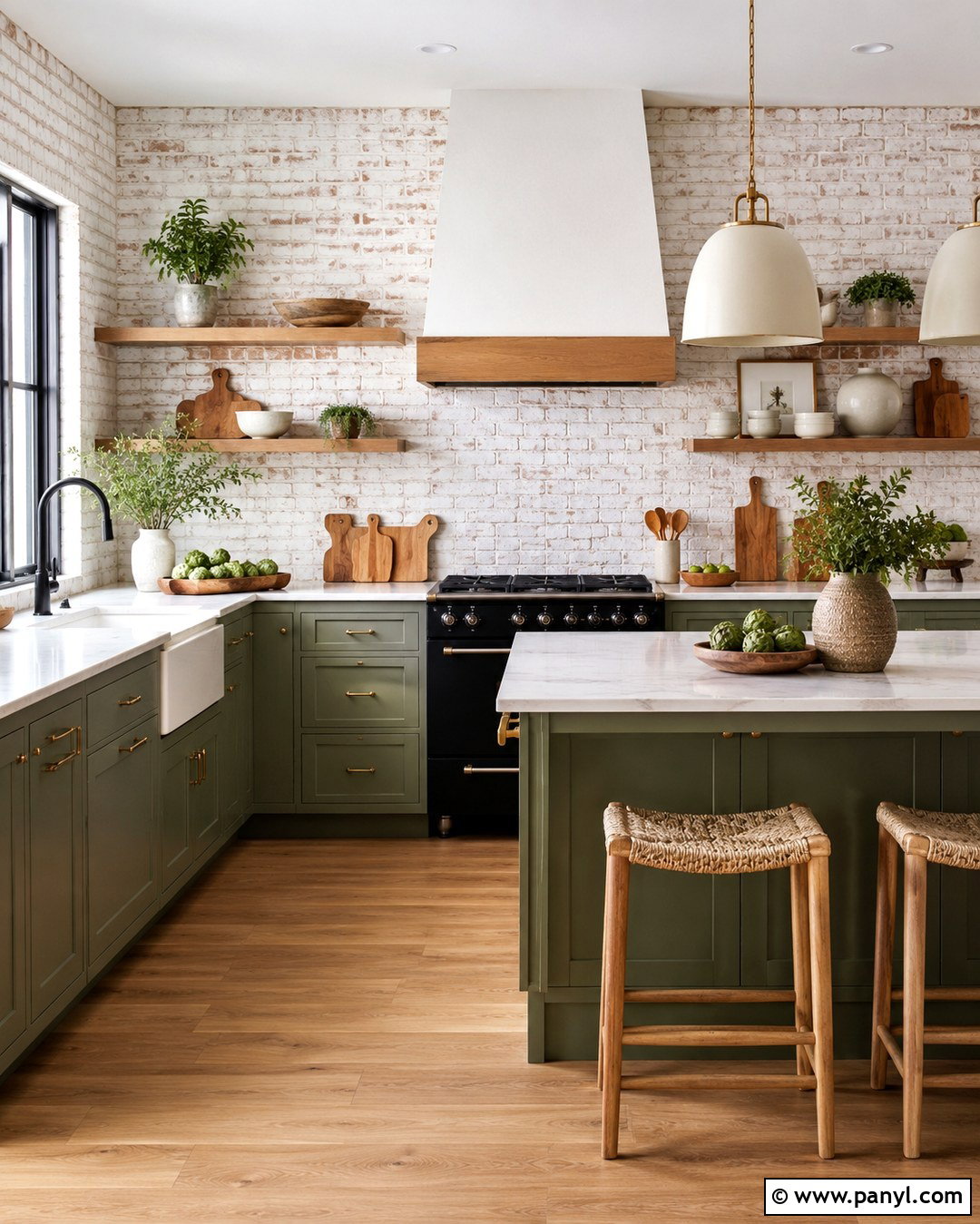Whitewashed Brick Wall Kitchen - 20 White Wash Interior Brick Wall Ideas