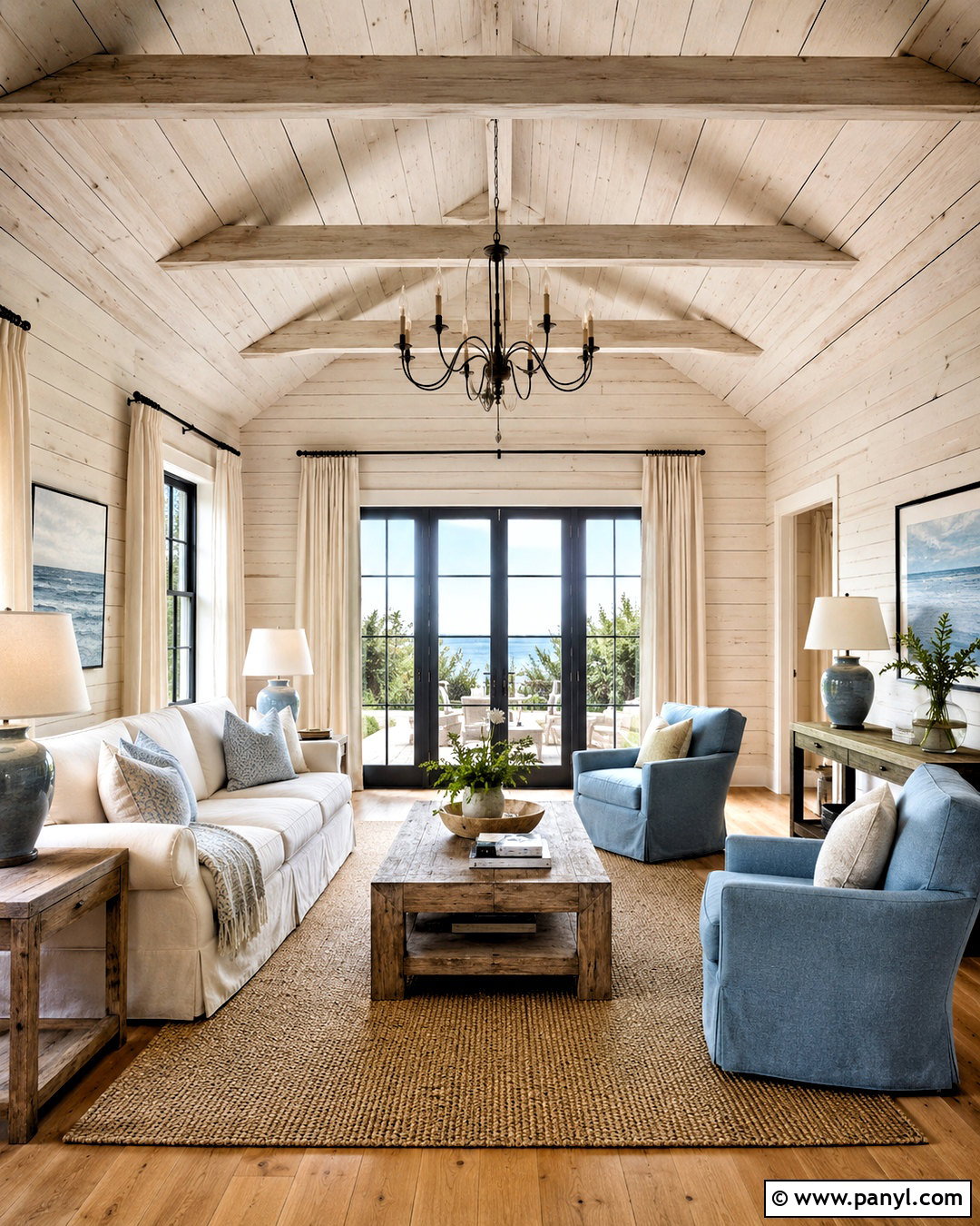 Whitewashed Natural Wood Paneling - 20 Wood Paneling Color Ideas