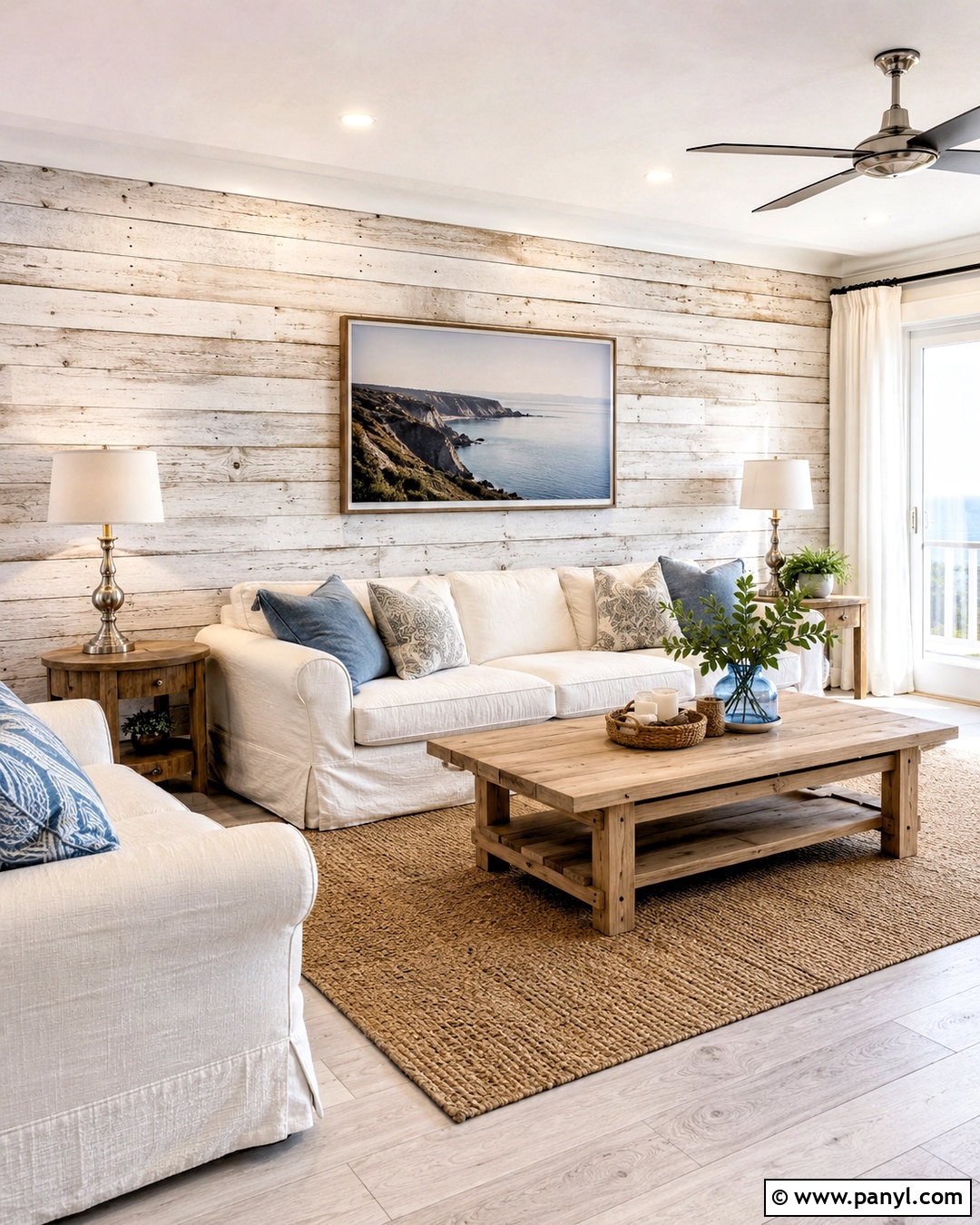 Whitewashed Pallet Accent Wall - 20 pallet accent wall ideas