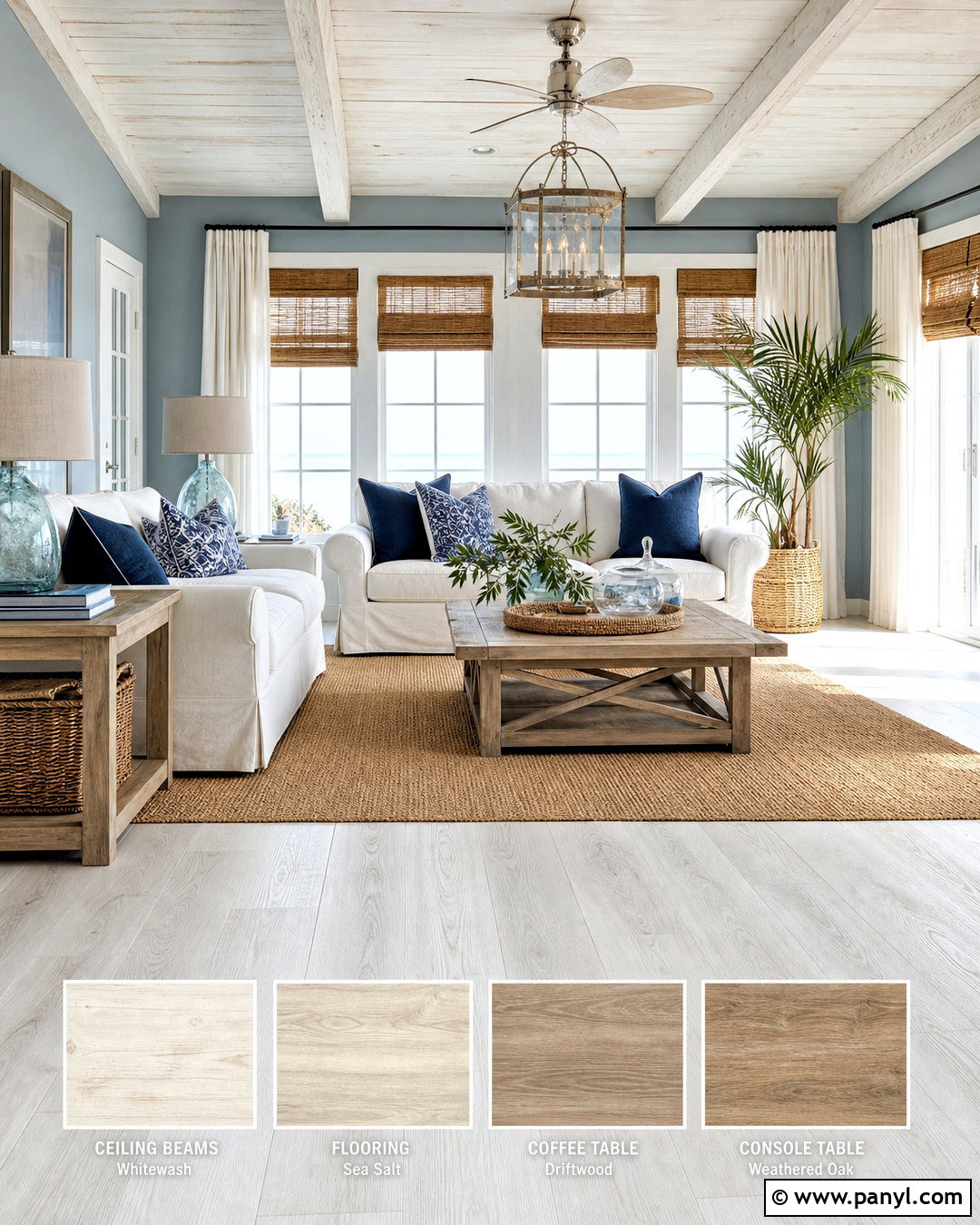 Whitewashed Wood And Coastal Blue Wood Color Palette - 20 wood colour palette ideas