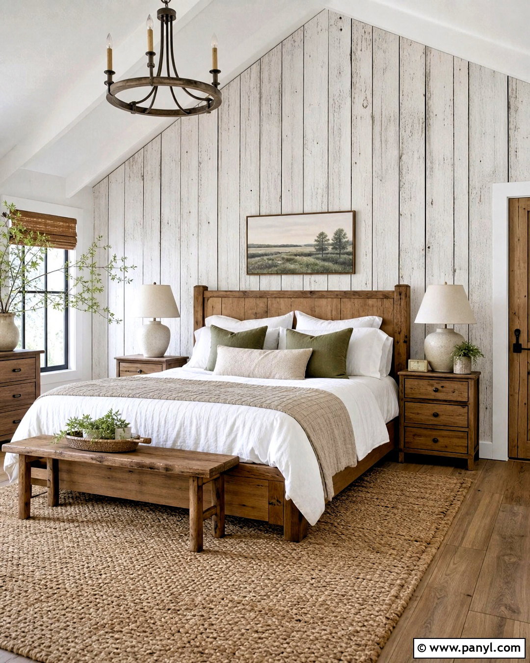 Whitewashed Wood Rustic Wall - 20 rustic wall design ideas