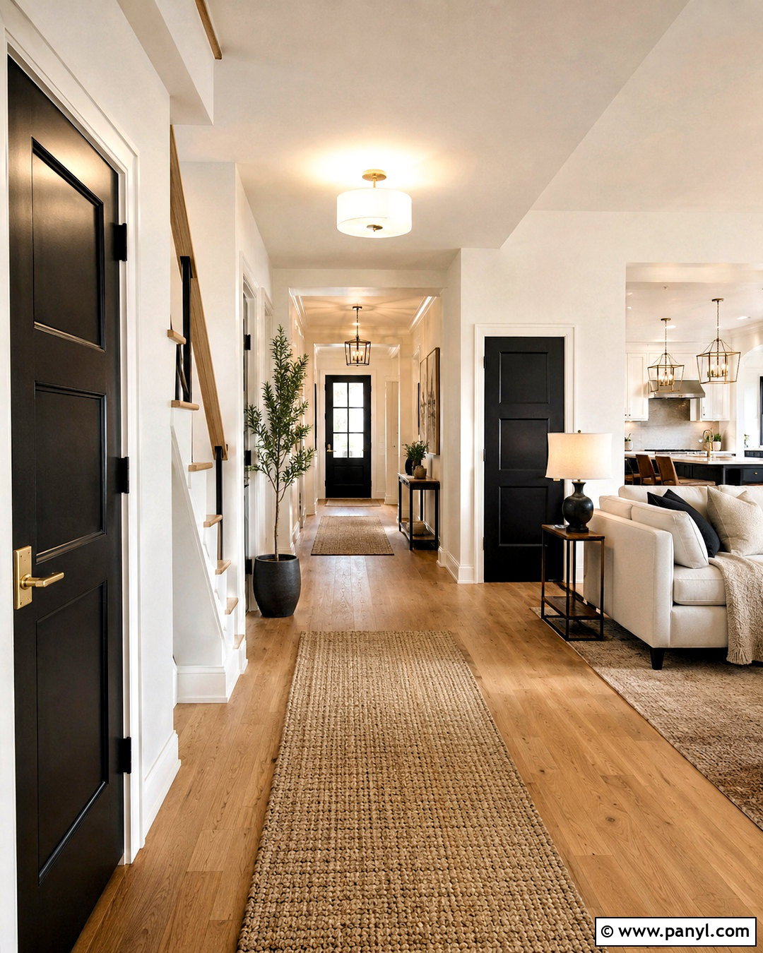 Whole House Black Door Scheme - 35 White Walls Black Doors