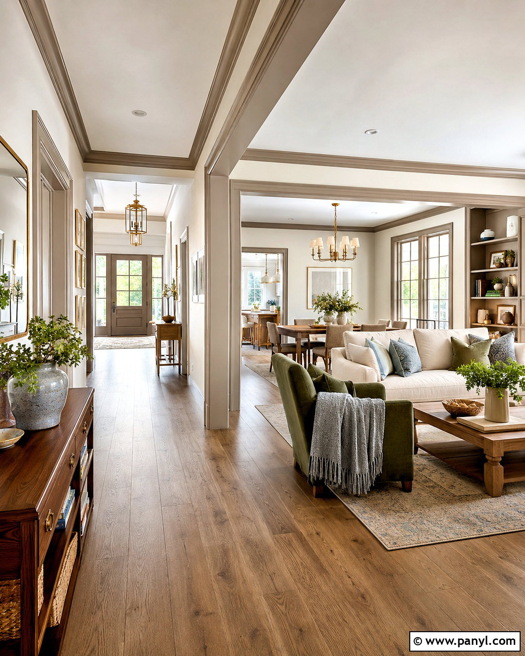 Whole House Taupe Trim White Walls - 35 Taupe Trim White Walls