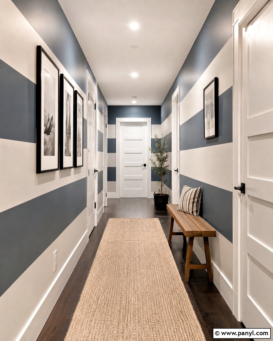Wide Horizontal Stripe Geometric Wall Paint - 35 Simple Geometric Wall Paint Ideas