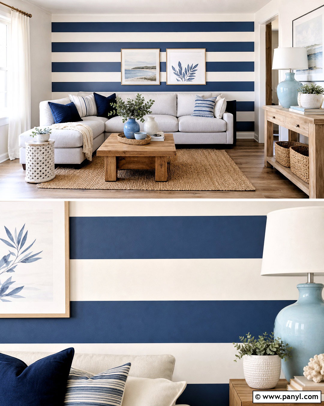 Wide Horizontal Striped Wall - 20 diy striped wall ideas