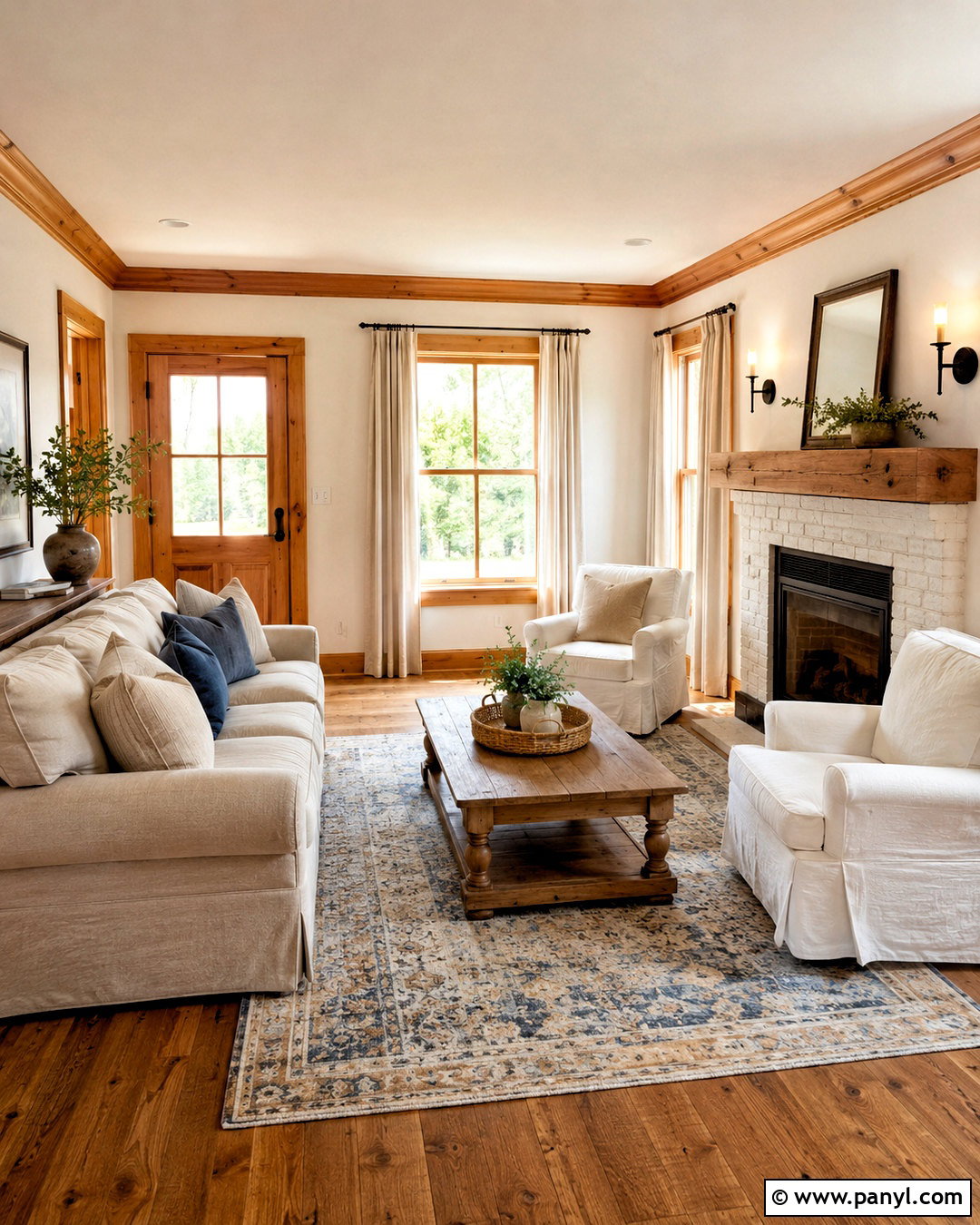 Wide Pine Baseboards Farmhouse Interior - 20 pine trim interior ideas