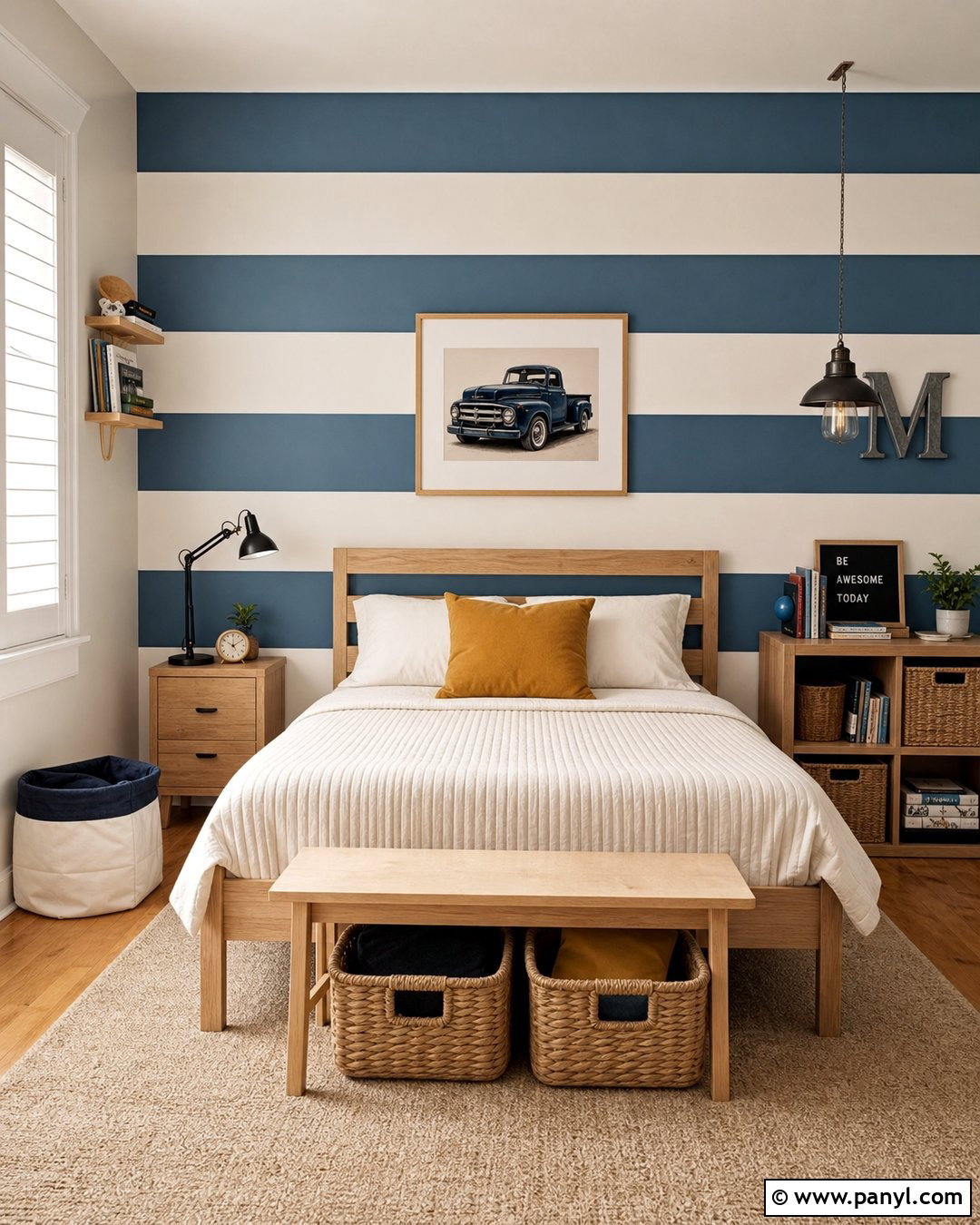 Wide Stripe Accent Wall - 25 Wall Accent Paint Ideas