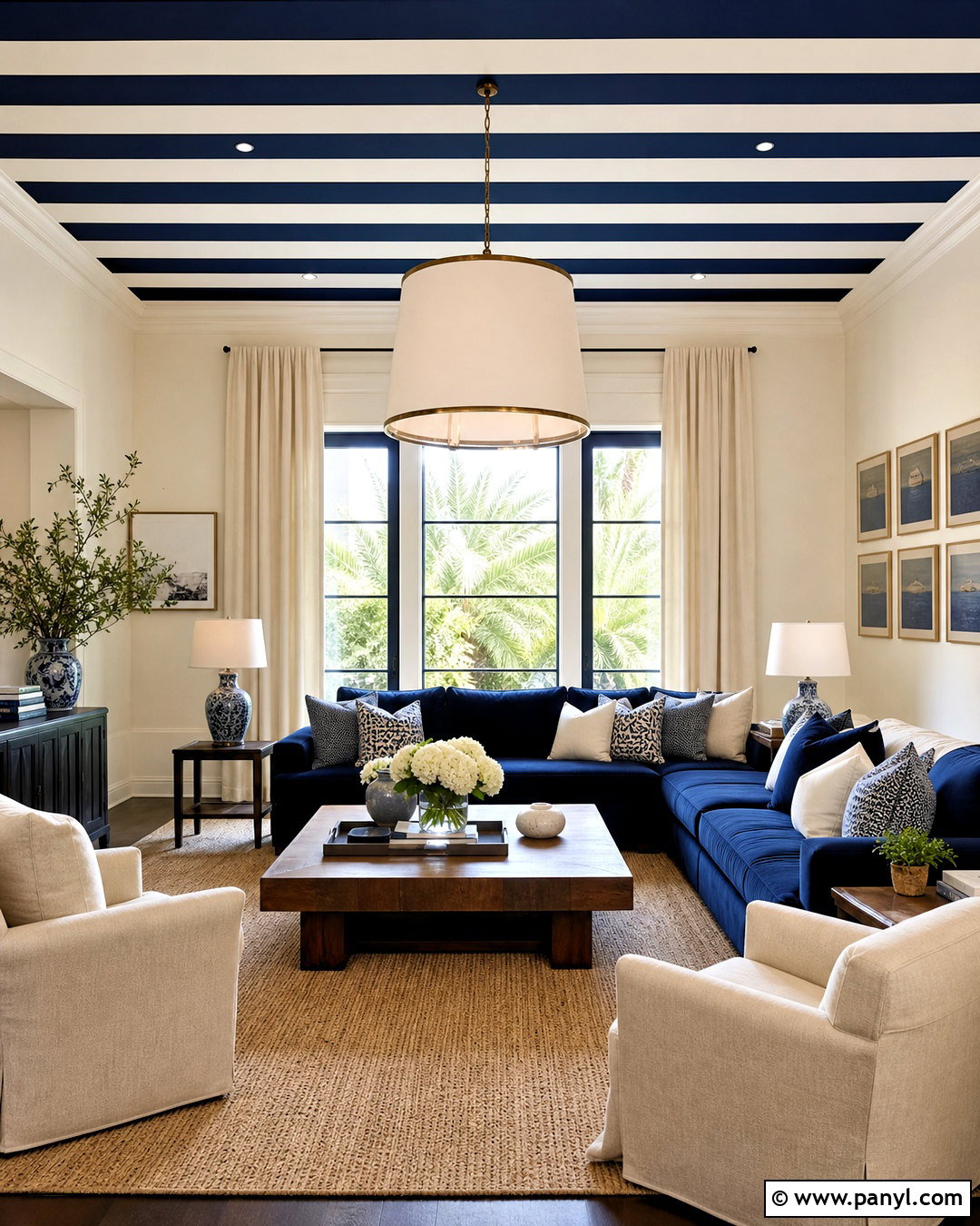 Wide Striped Ceiling - 20 striped ceiling ideas
