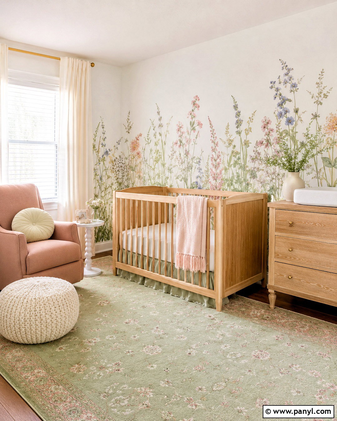 Wildflower Meadow Nursery Wall - 20 nursery wall painting ideas