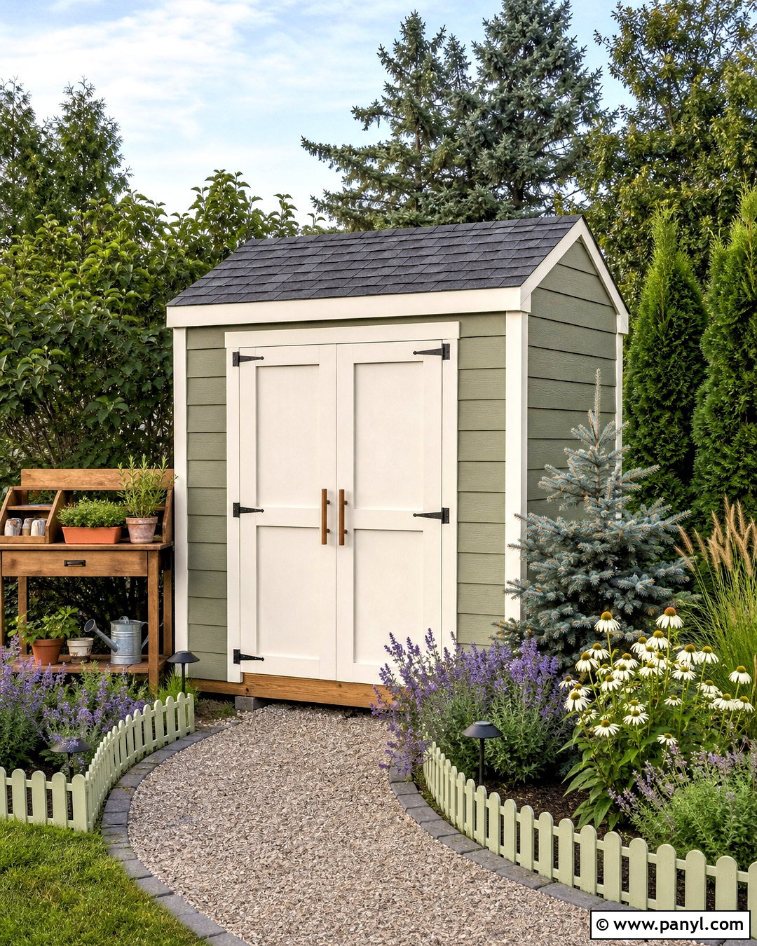 Willow Tree Backyard Shed With Cottage Landscaping - 20 willow tree sherwin williams ideas