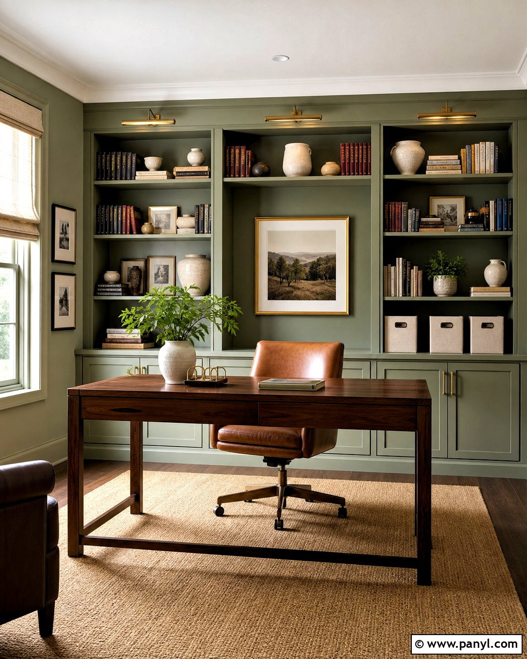 Willow Tree Home Office With Built-In Shelves - 20 willow tree sherwin williams ideas