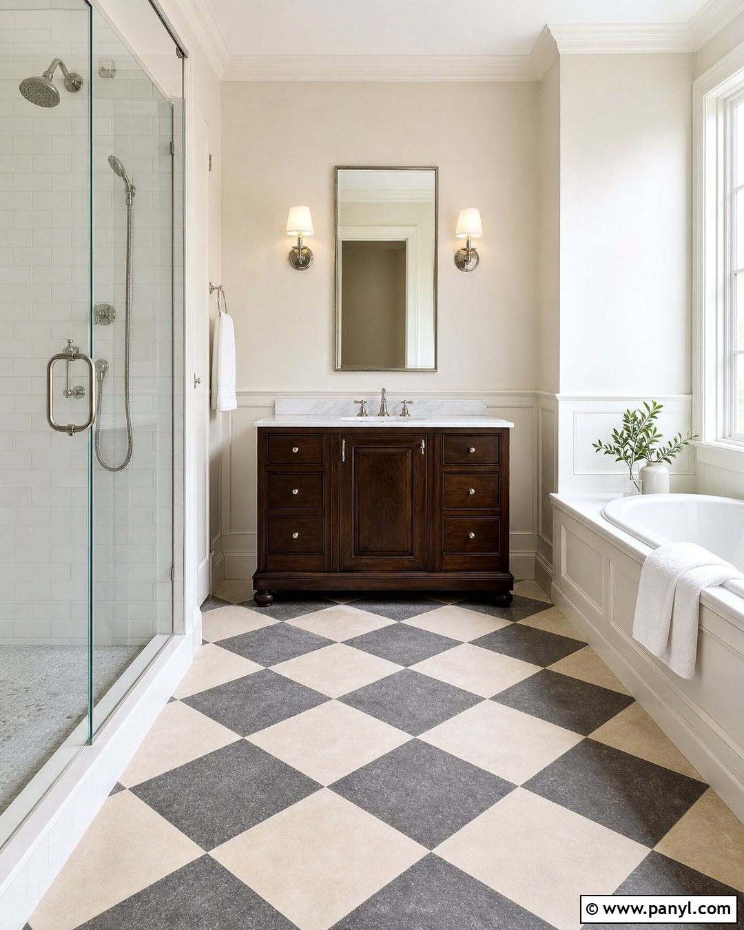 Wimborne White Bathroom With Checkerboard Floor - 20 Farrow And Ball Wimborne White Bathroom Ideas