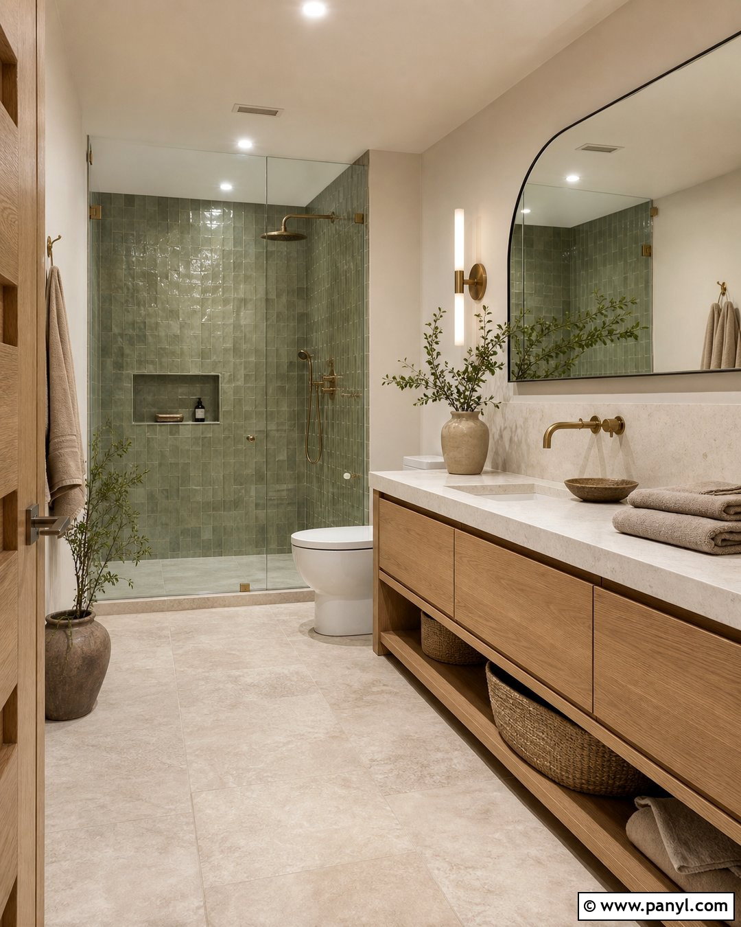 Wimborne White Bathroom With Green Zellige Tile - 20 Farrow And Ball Wimborne White Bathroom Ideas
