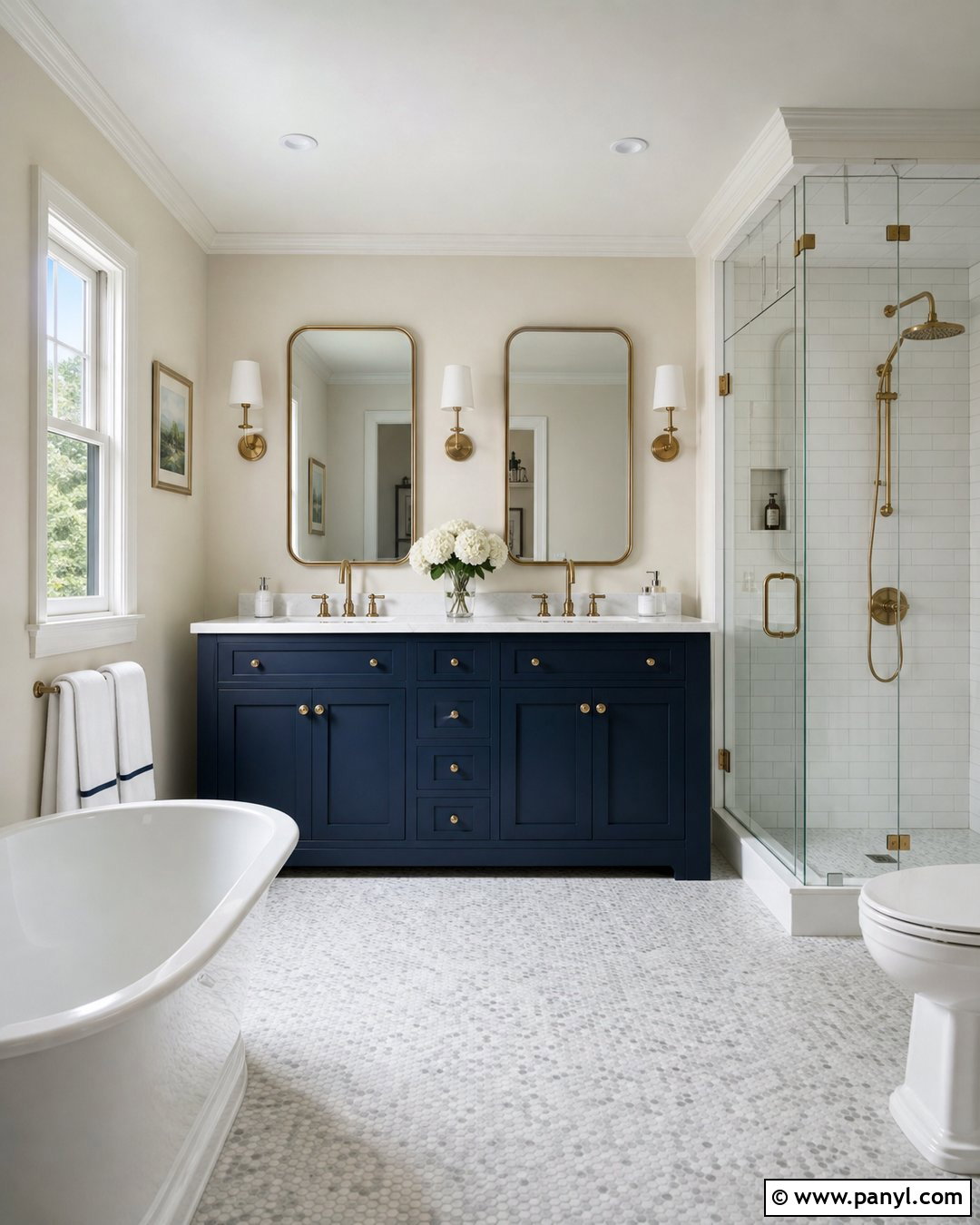 Wimborne White Bathroom With Navy Vanity - 20 Farrow And Ball Wimborne White Bathroom Ideas