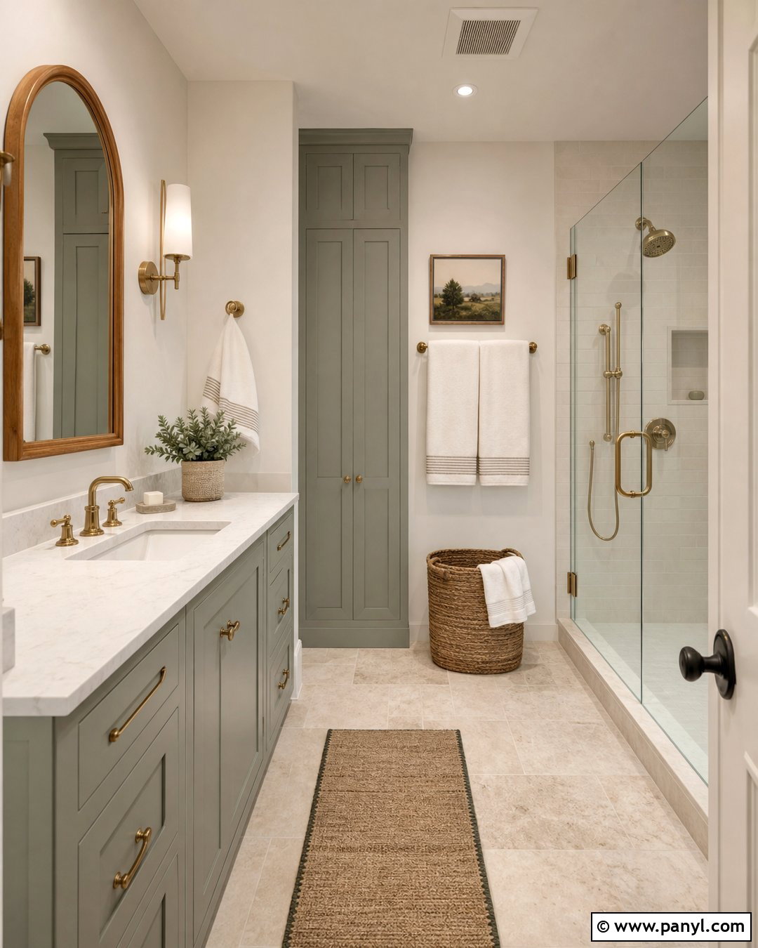 Wimborne White Bathroom With Sage Green Vanity - 20 Farrow And Ball Wimborne White Bathroom Ideas