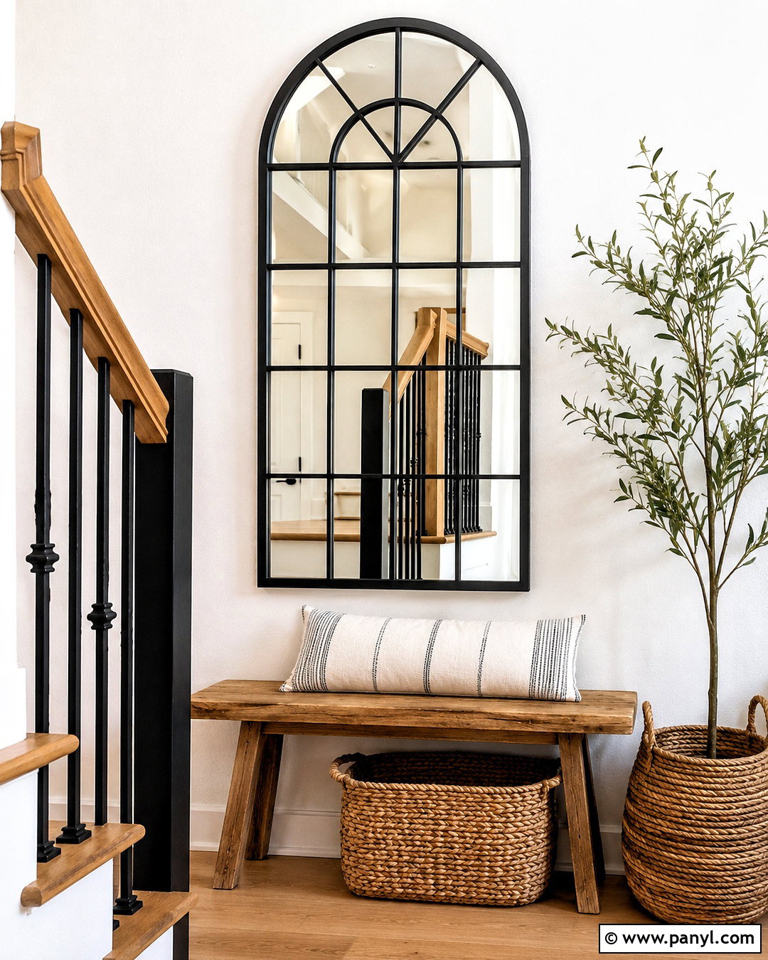 Window Frame Mirror Staircase Wall - 20 mirror wall decor ideas