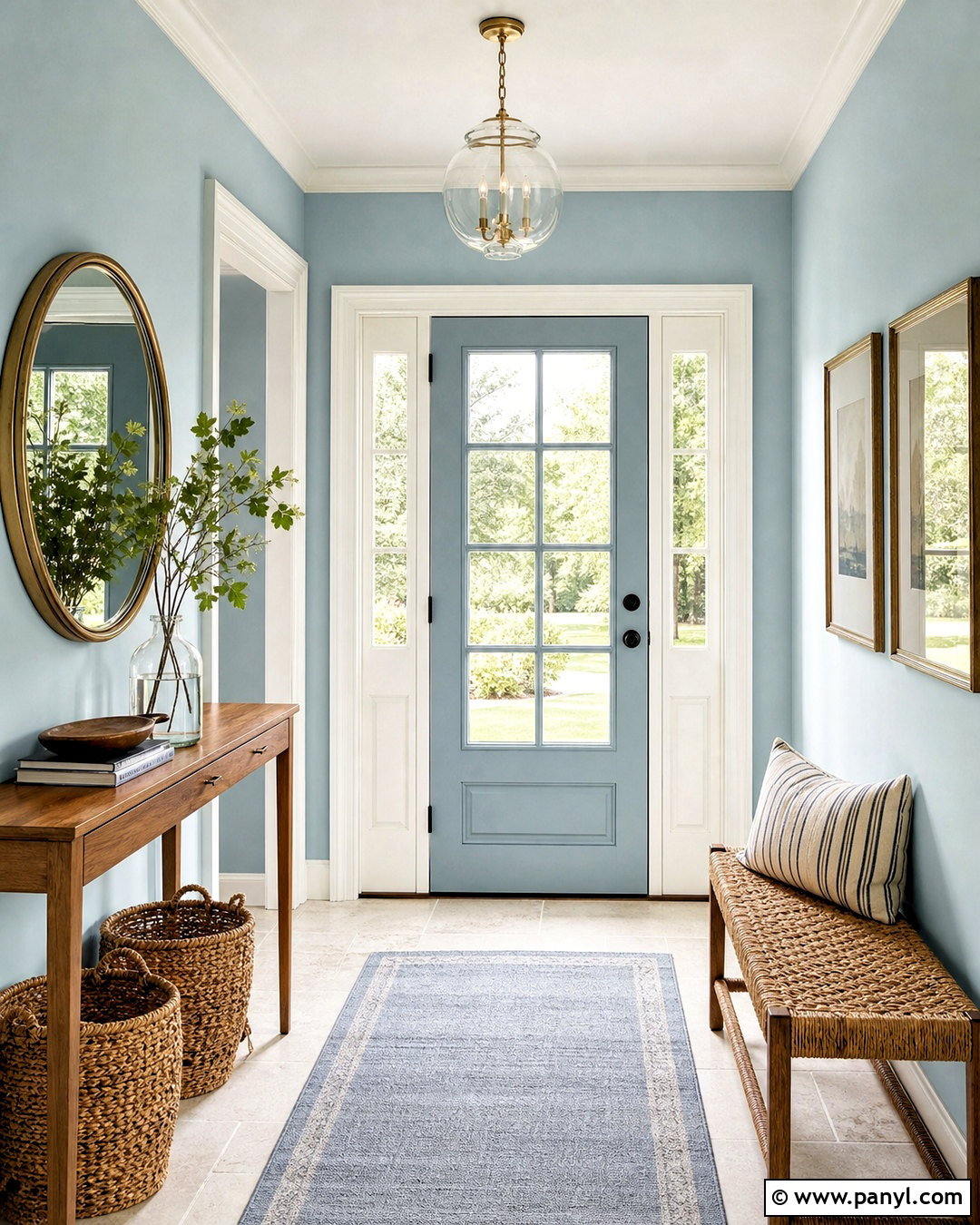 Window Pane Light Blue Entryway - 20 sherwin williams light blue ideas
