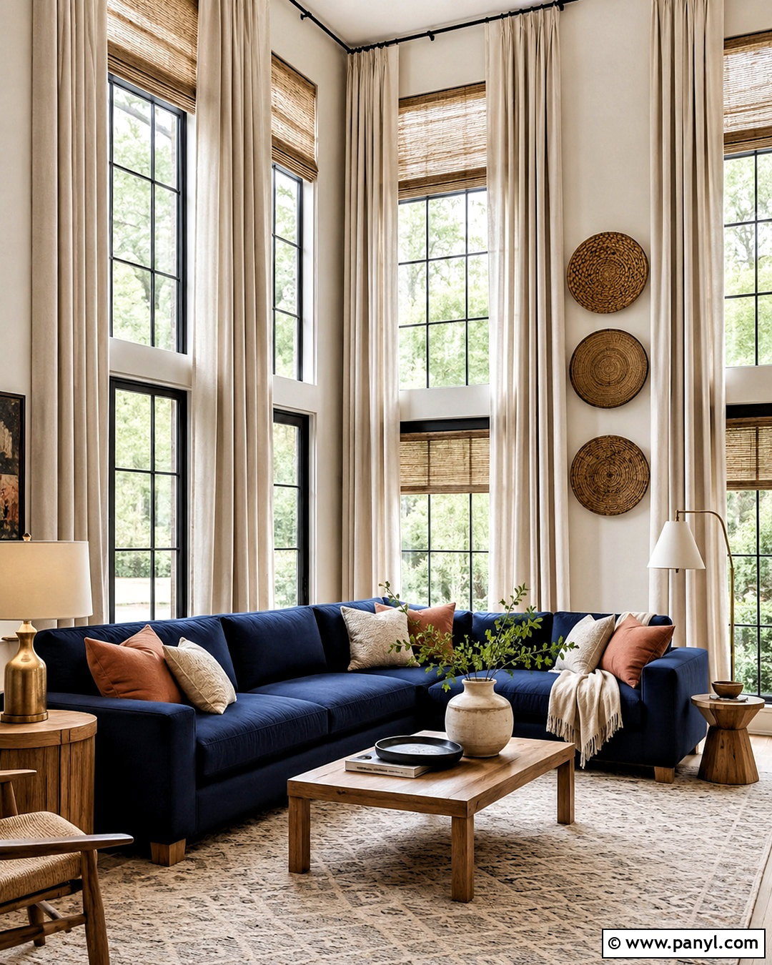 Window Wall With Tall Curtains - 20 decorating tall walls high ceilings